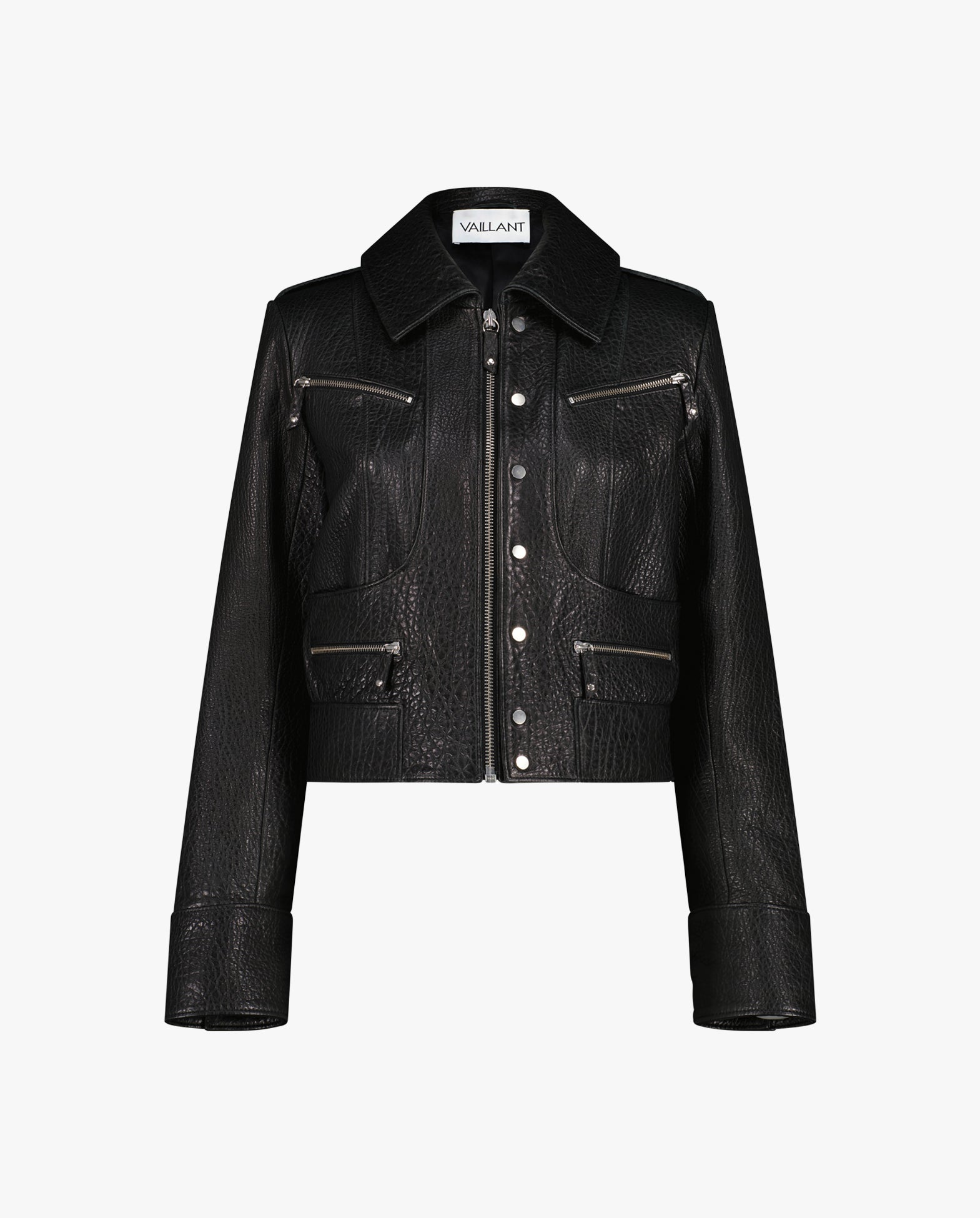 Cropped Biker Jacket W/ Zipper Detailing
