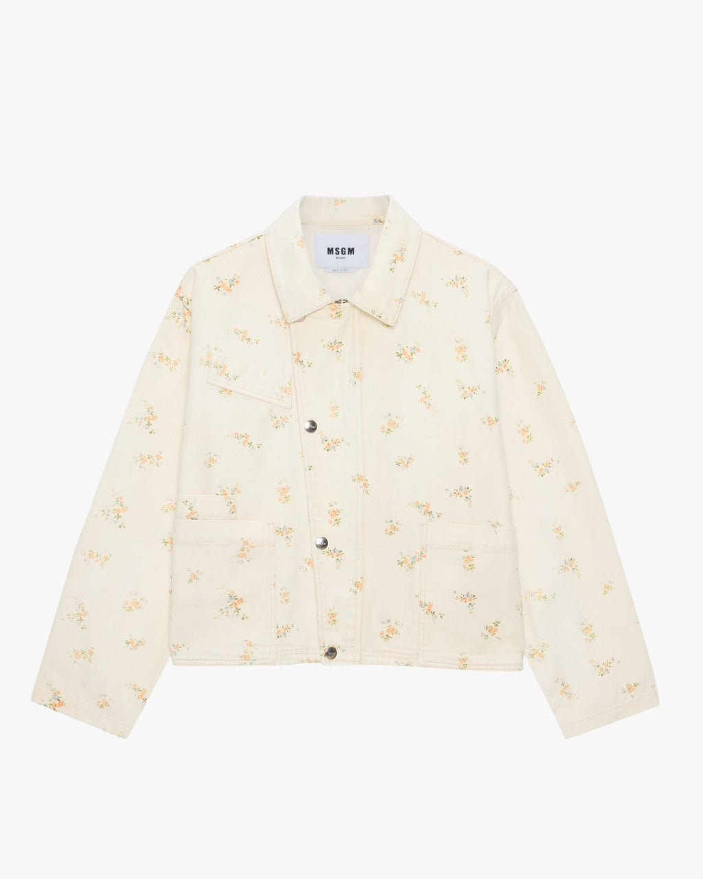 MSGM Off White Jacket With Flower Print