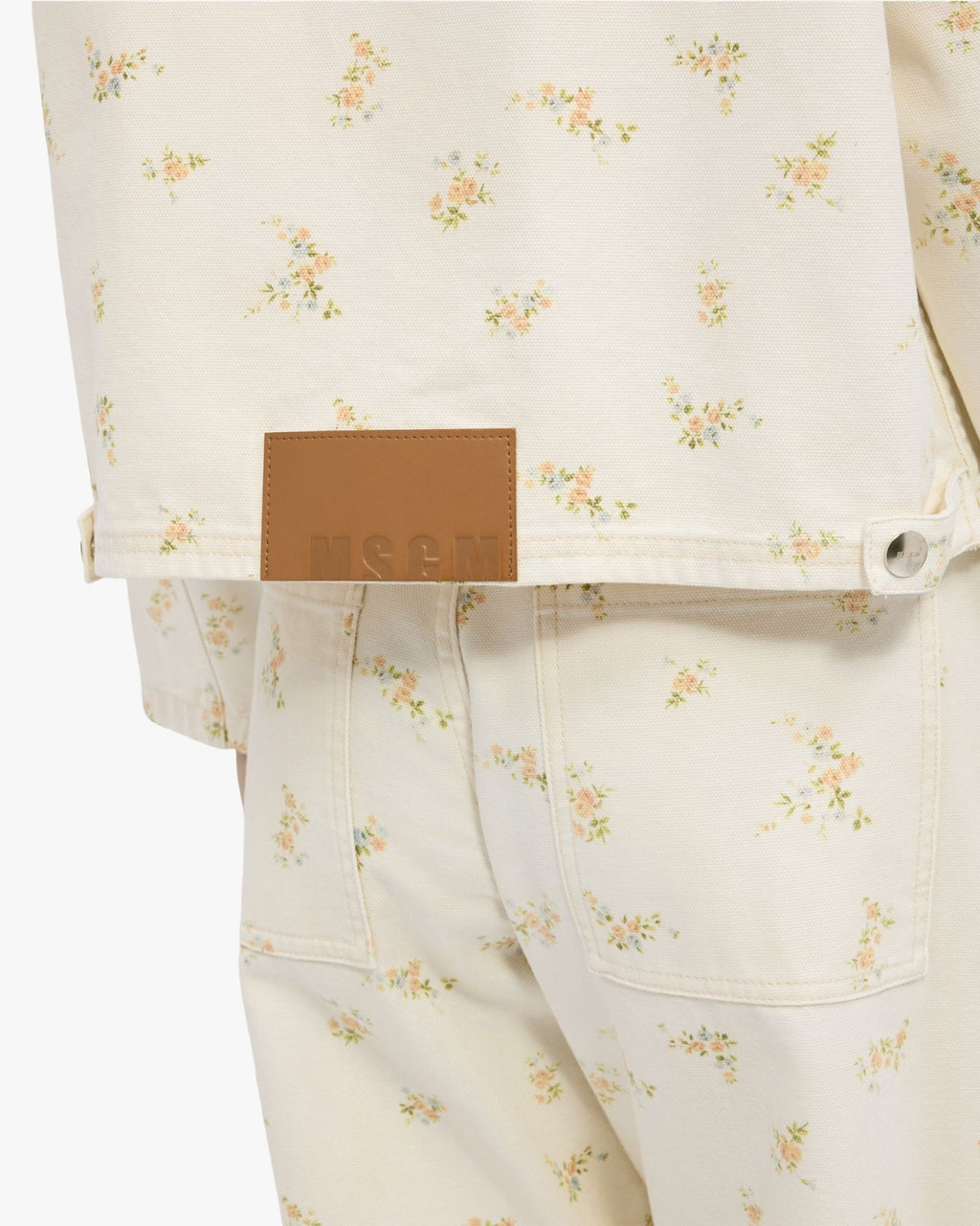 MSGM Off White Jacket With Flower Print