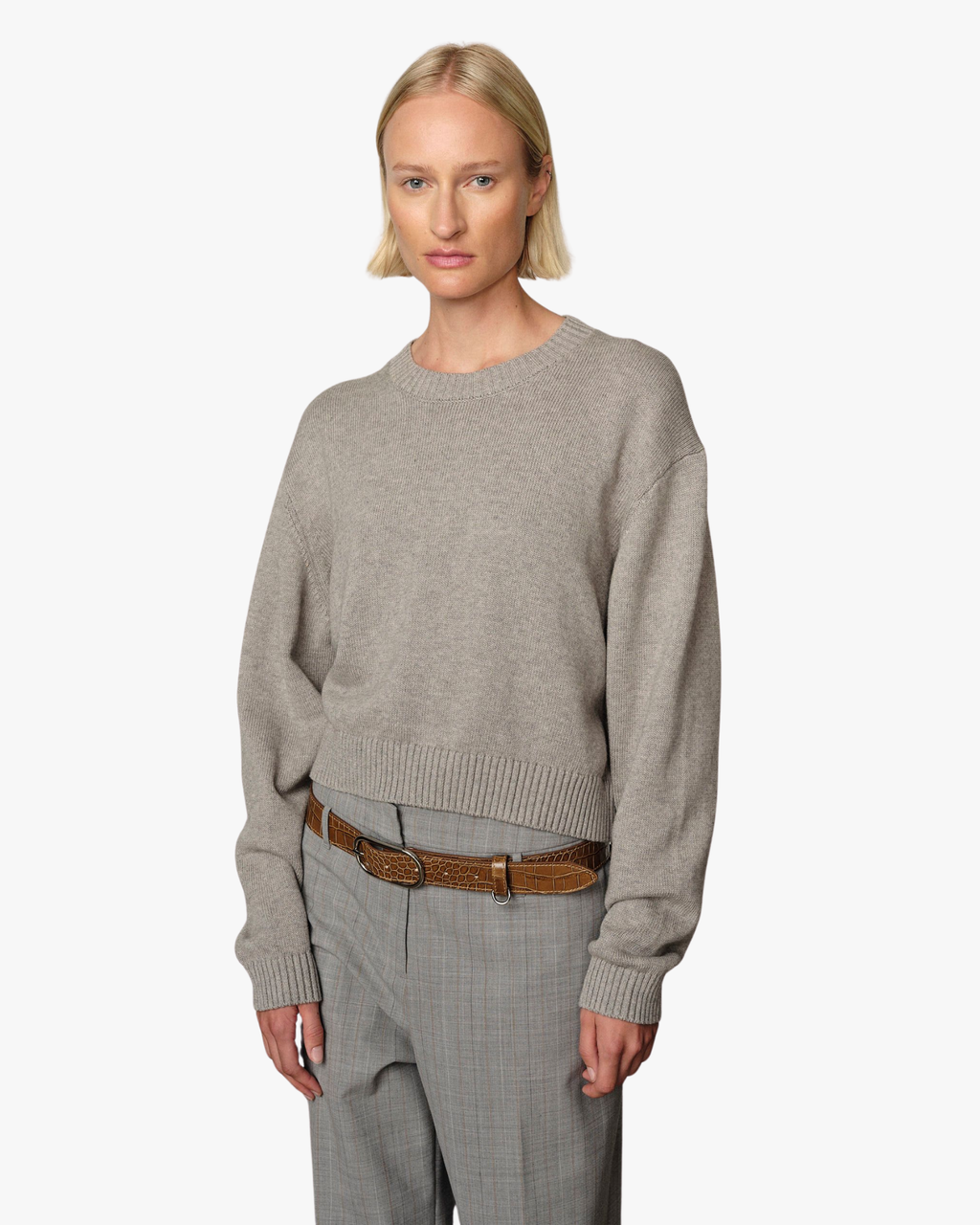 Relaxed Fit Jim Knitted Sweater Light Grey
