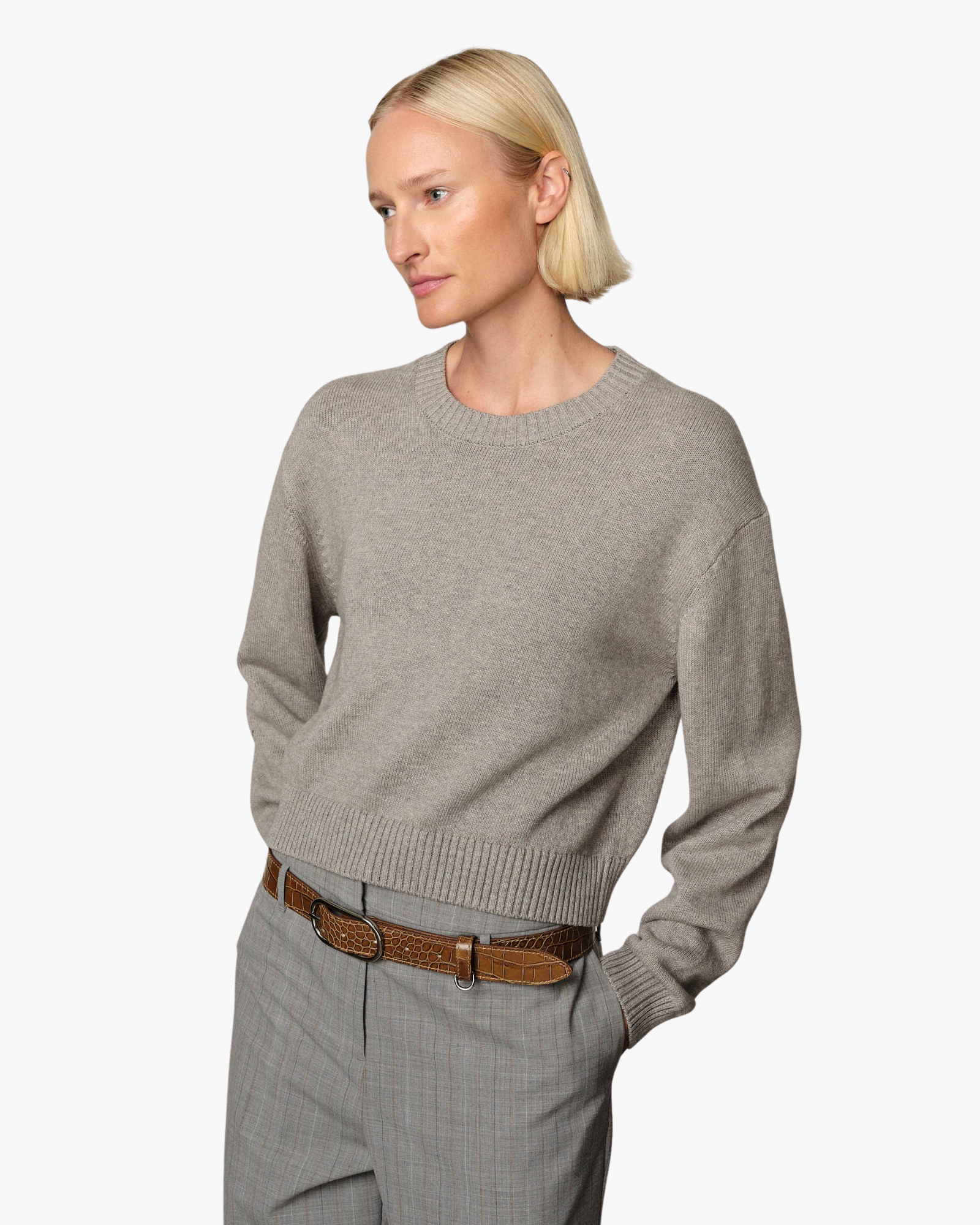 Relaxed Fit Jim Knitted Sweater Light Grey
