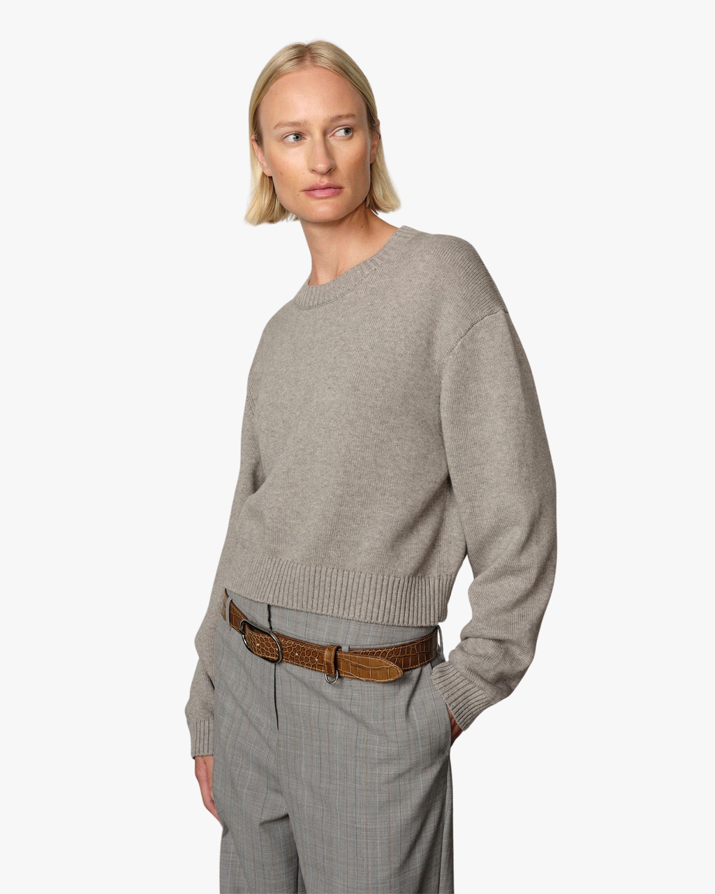 Relaxed Fit Jim Knitted Sweater Light Grey
