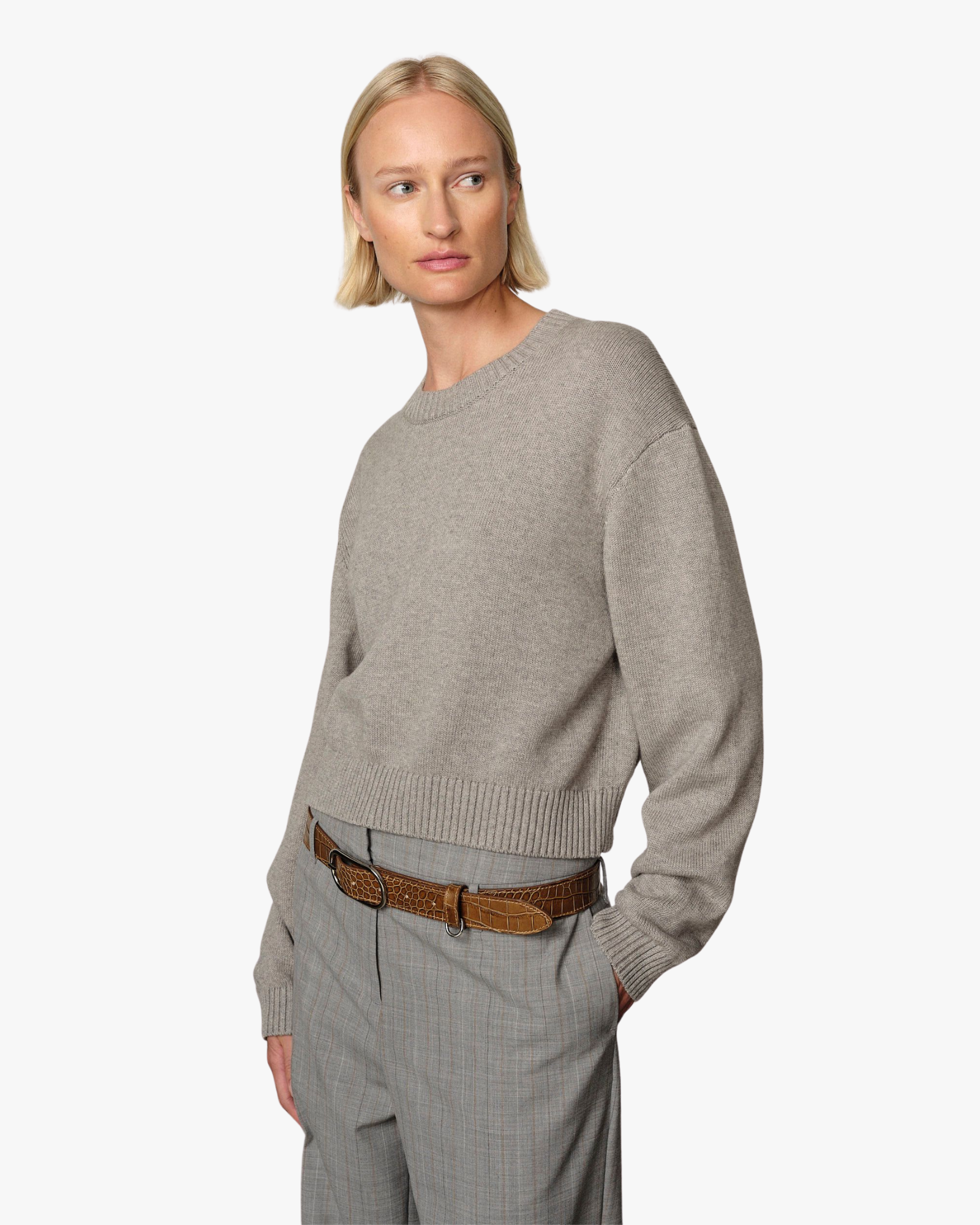 Relaxed Fit Jim Knitted Sweater Light Grey