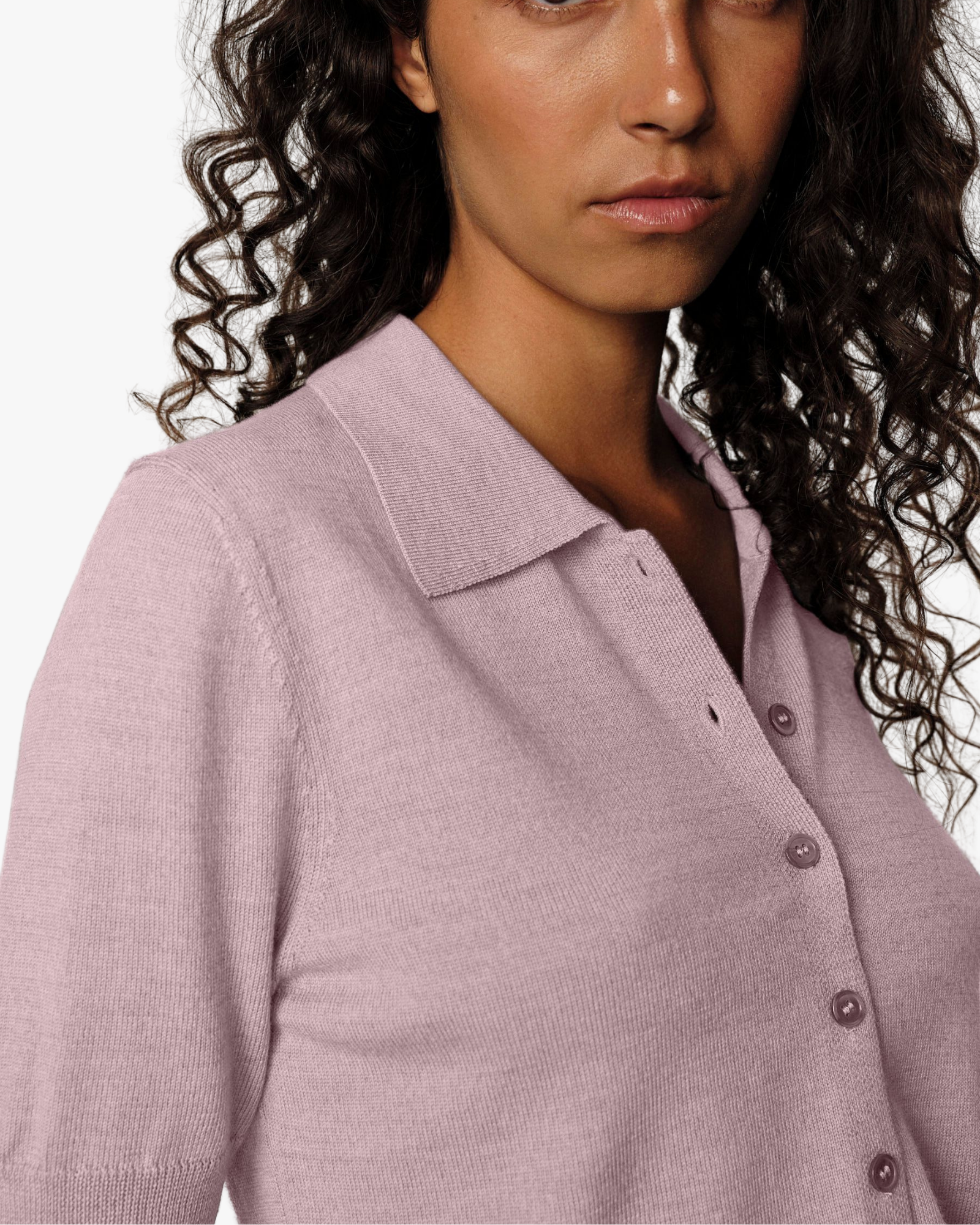 Kaspar Extra Fine Merino Knit Cardigan Pink