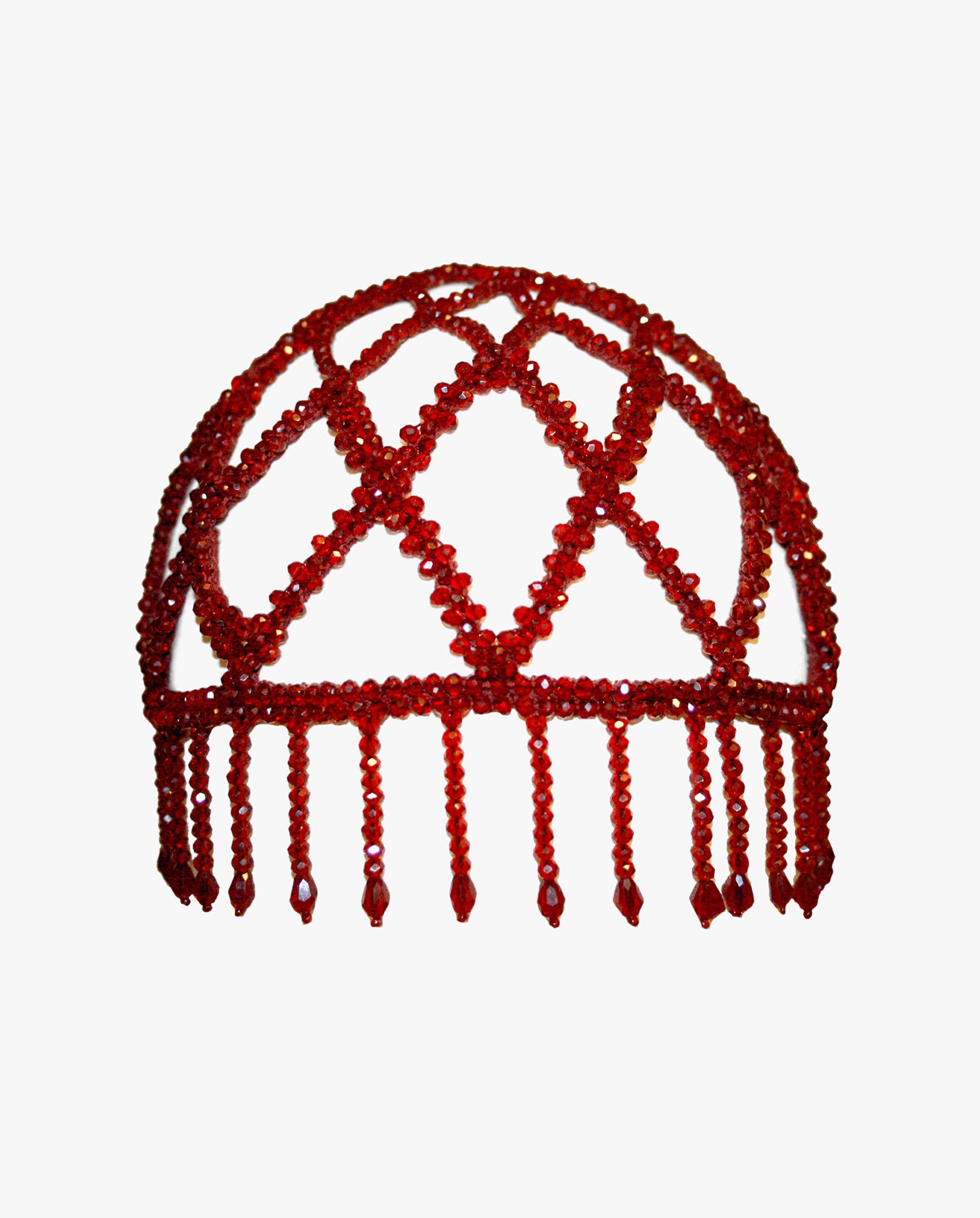 Bathing Cap Burgundy Fringes