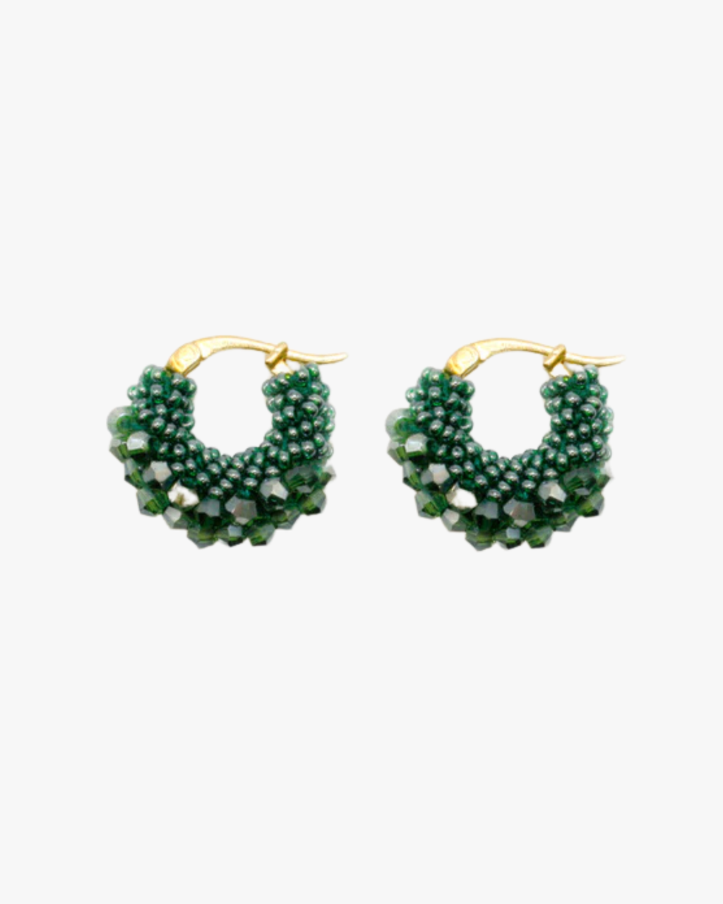 Beaded Hoops Mini Teal
