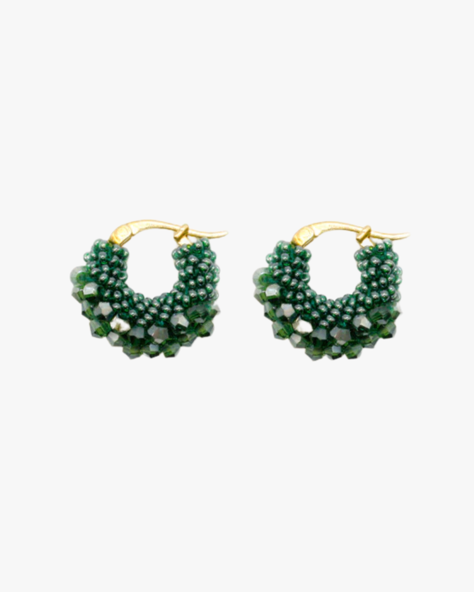 Beaded Hoops Mini Teal
