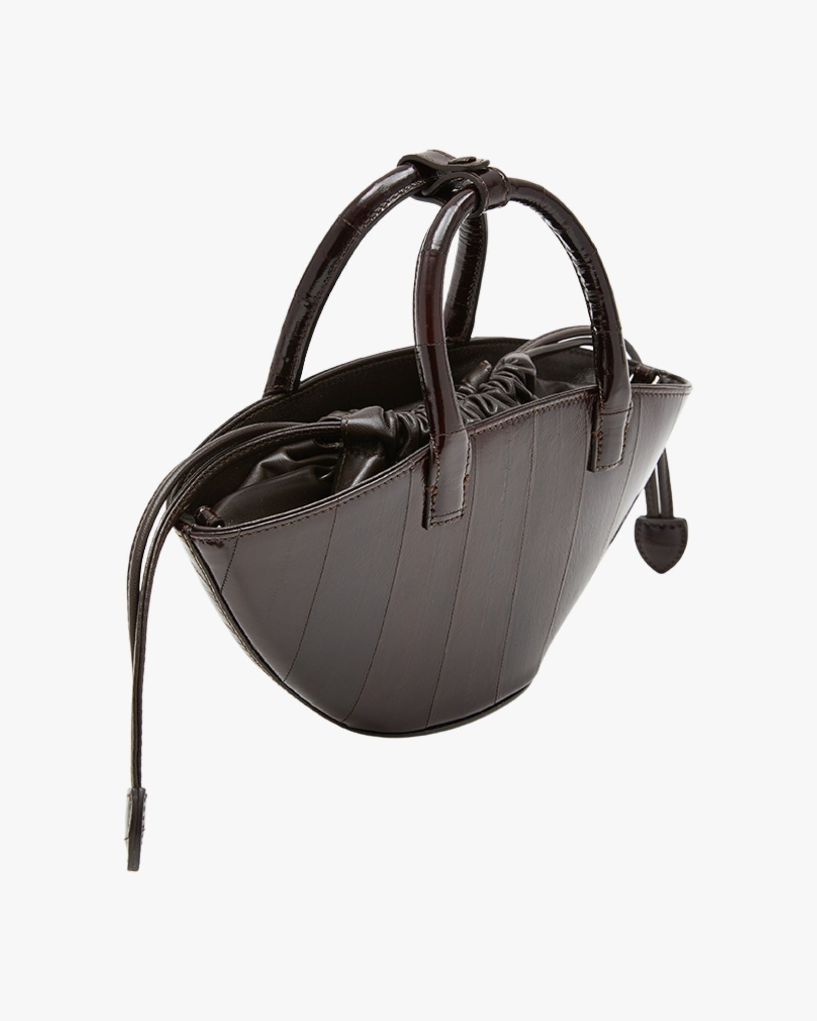 Small Handbag In Eel Dark Brown Le Mignon Panier