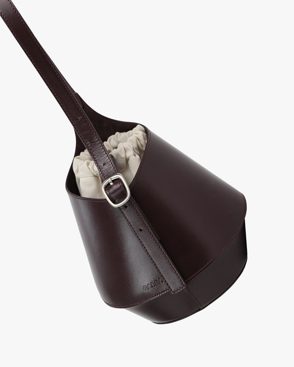 Lerna Chocolate Leather Bucket Bag