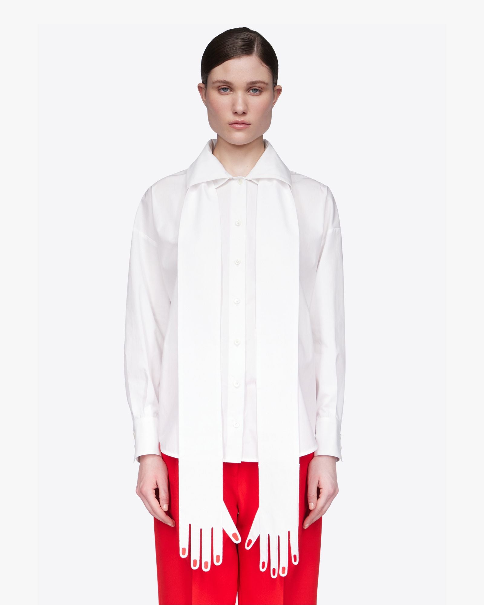 Shirt with Neckerchief and Hand Embroidery