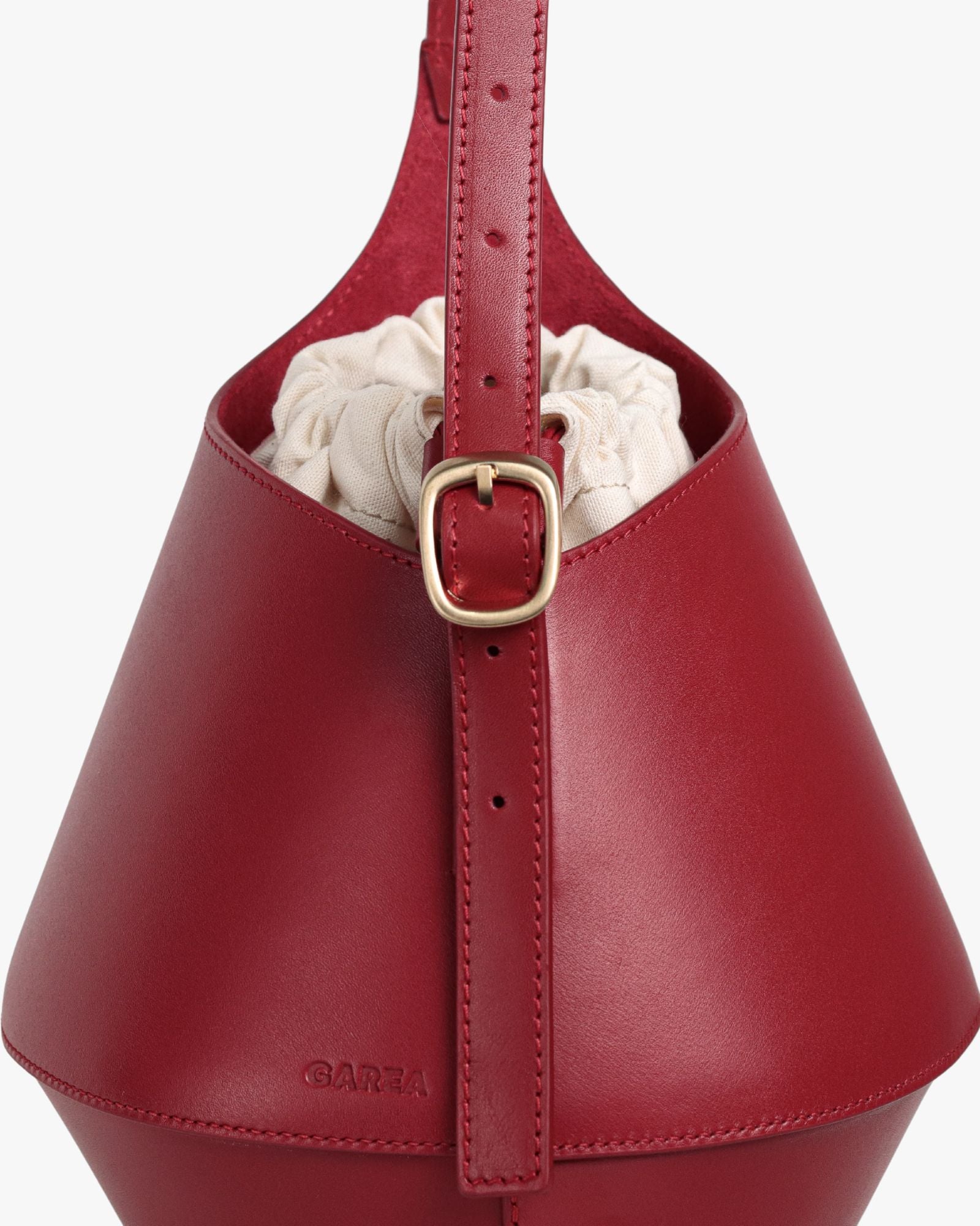 Lerna Rouge Leather Bucket Bag