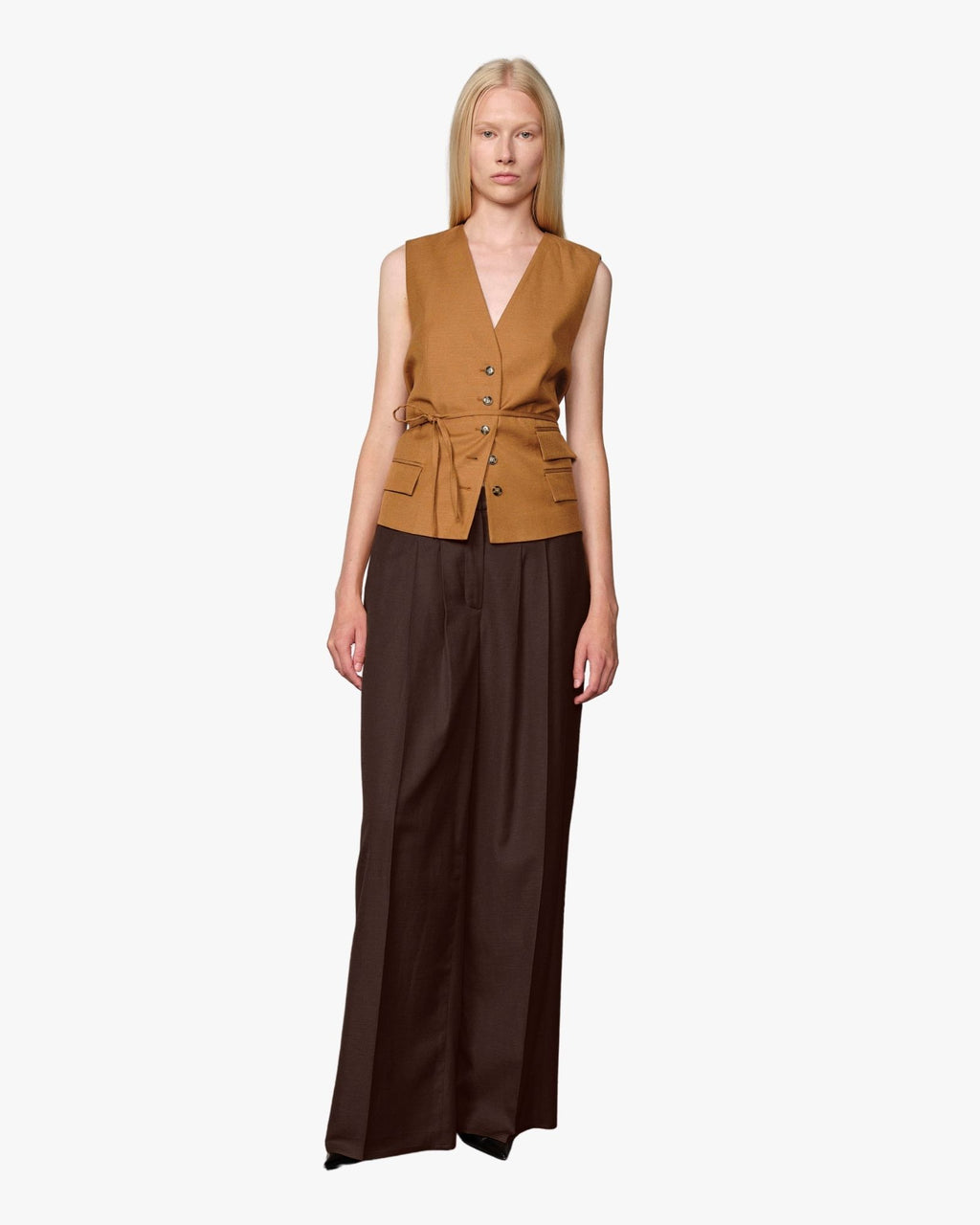 Lotus Pantaloni Vita Media Marrone Java