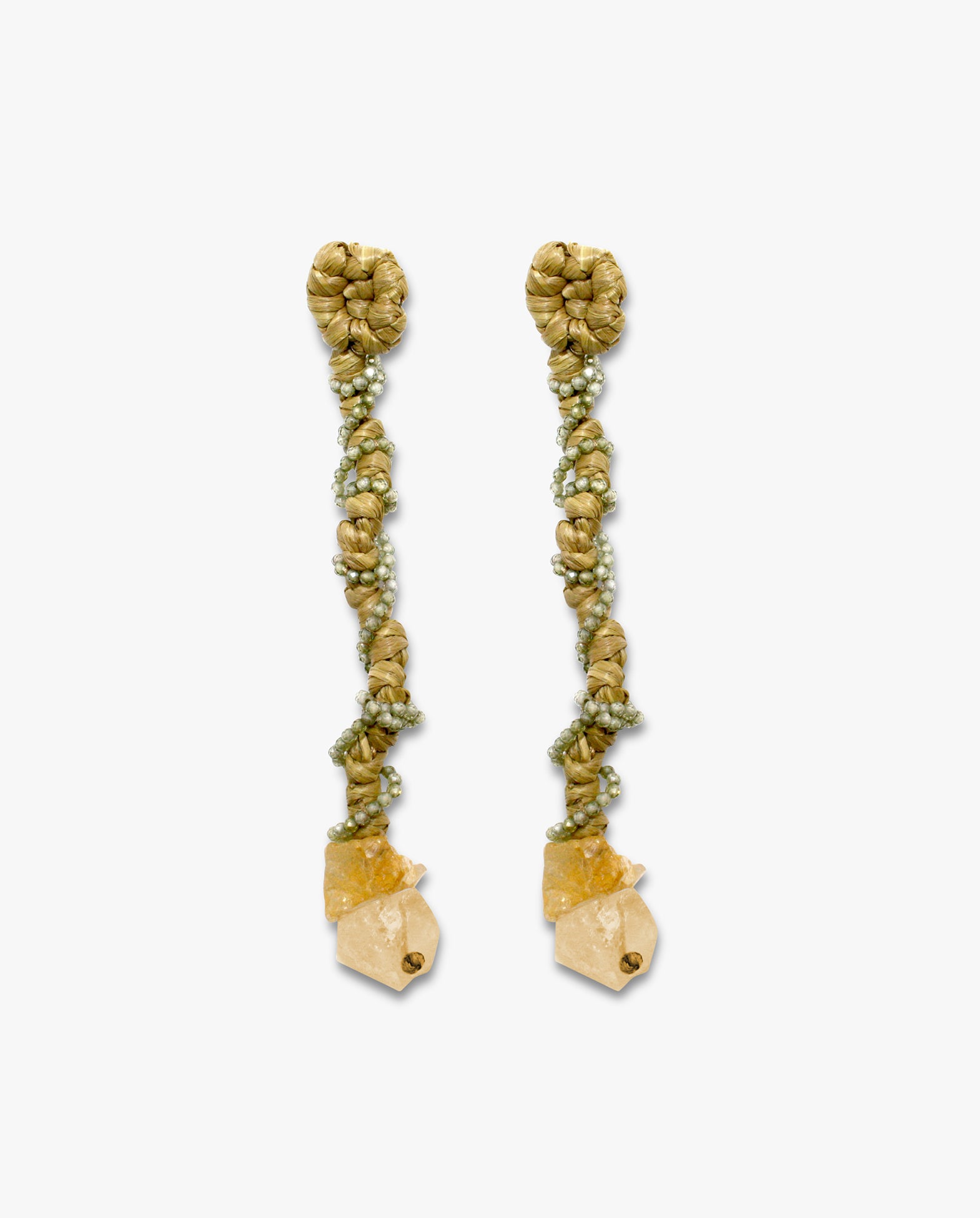 Long Raffia Earring Khaki