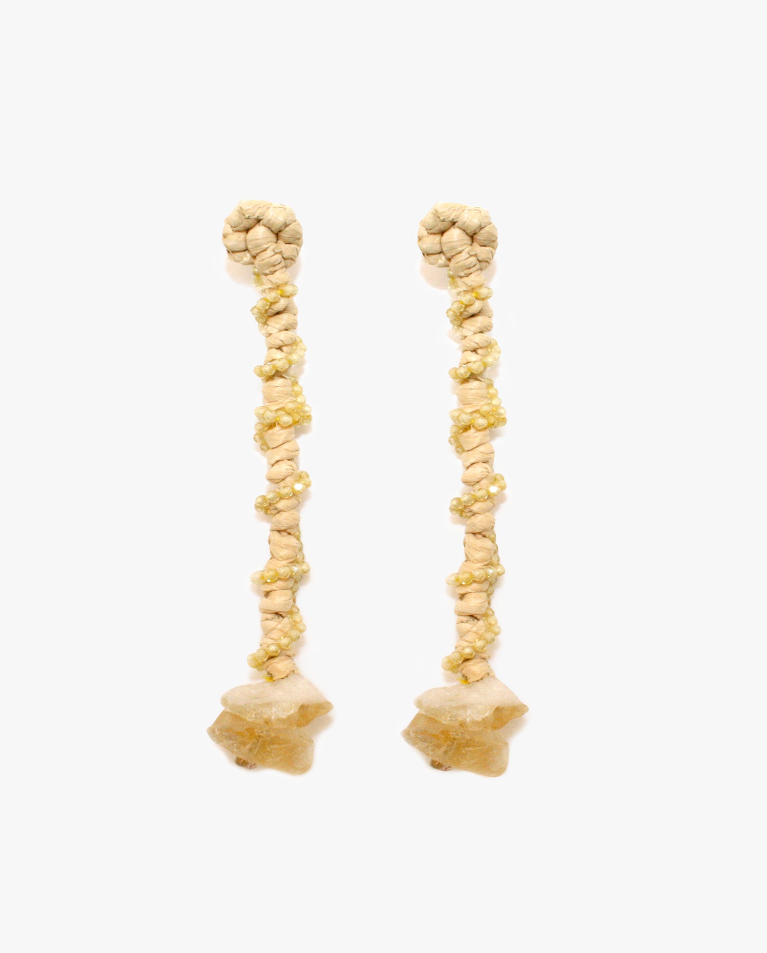 Long Raffia Earring Natural