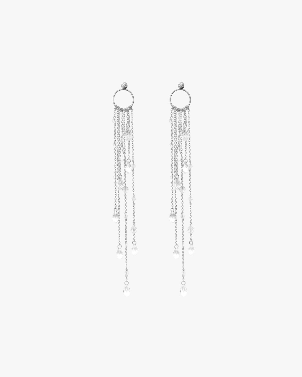 Ear Set Silver: Earrings and Ear Cuff - Larmes De Glace