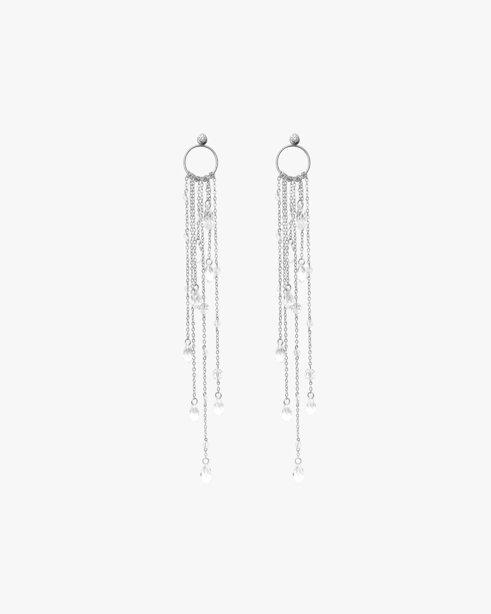 Ear Set Silver: Earrings and Ear Cuff - Larmes De Glace