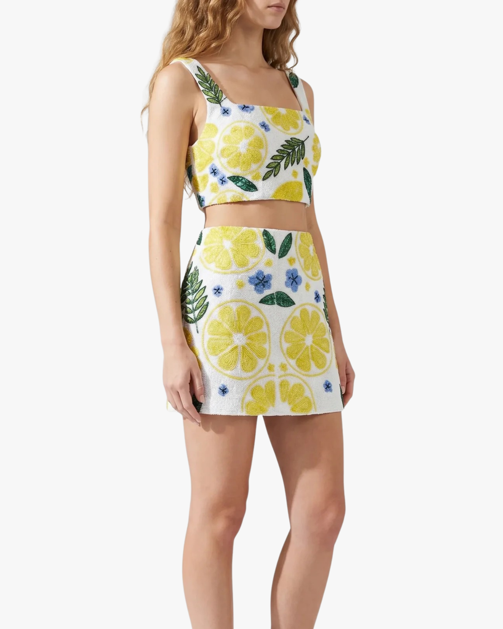 Lemonade Citrus Co-Ord Set White And Yellow