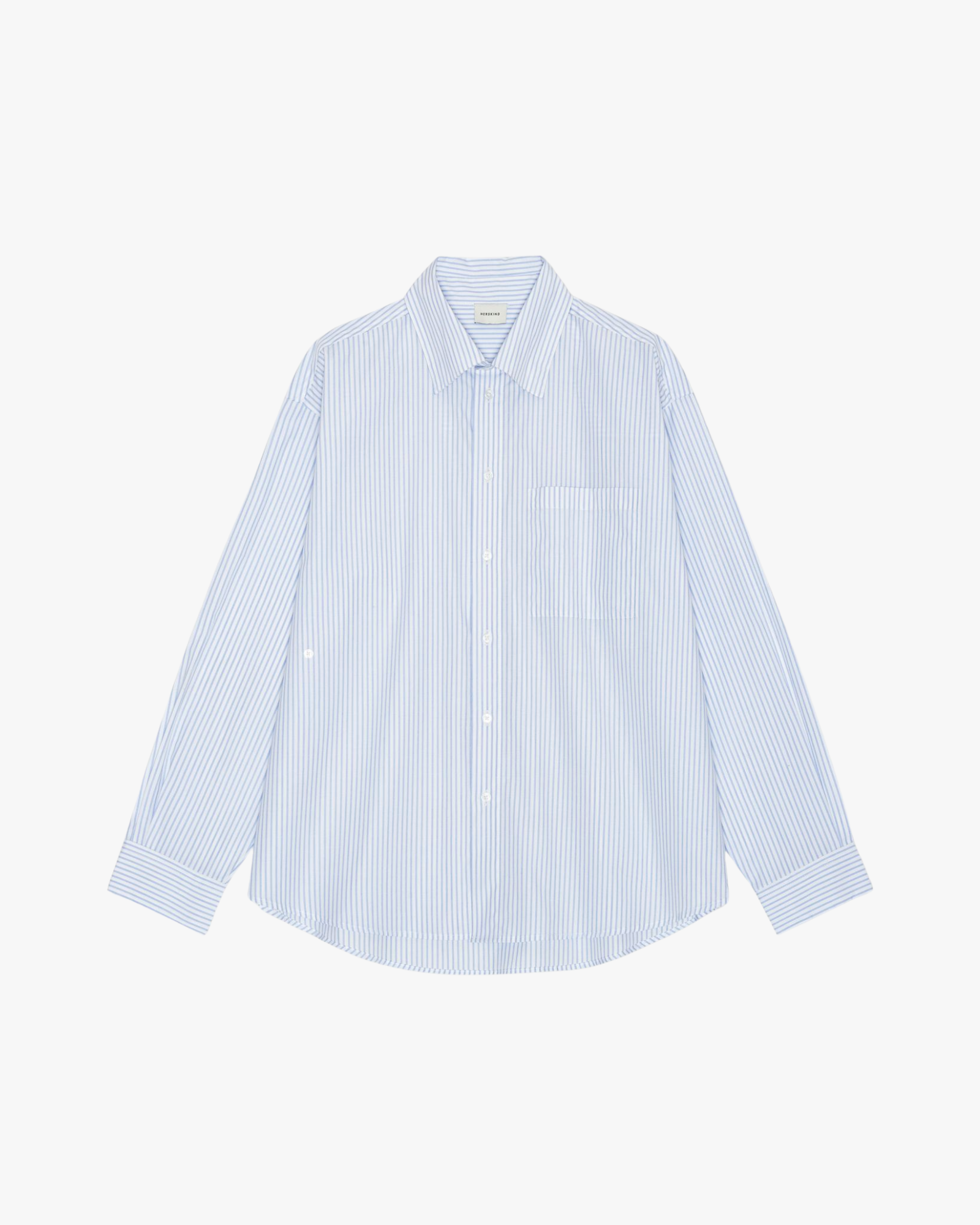 Lorenzo Crisp Cotton Shirt Blue Stripe