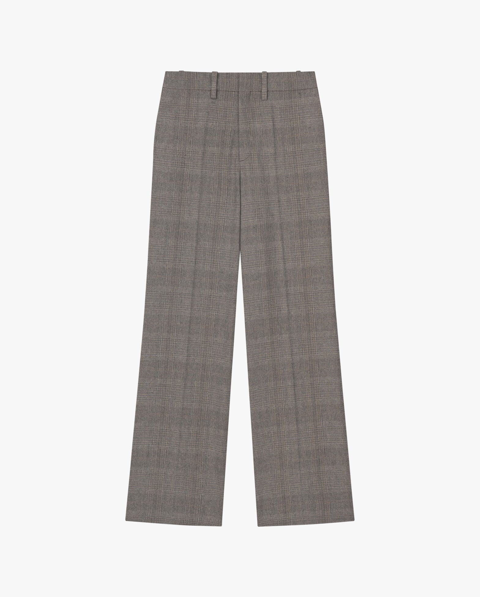 Maroon Checkered Wide-Leg Suiting Pants