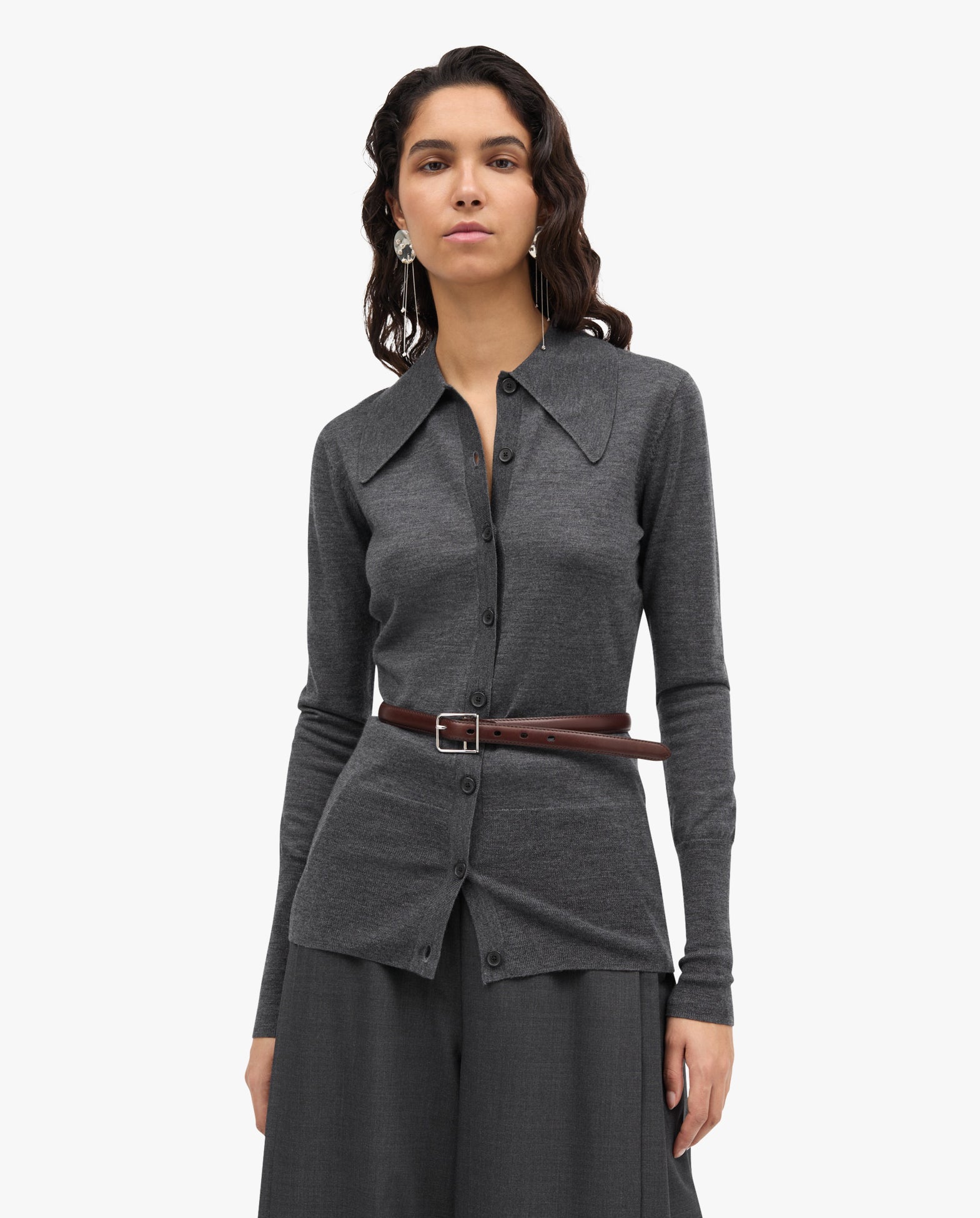 Kassy Merino Sweater Medium Grey Melange