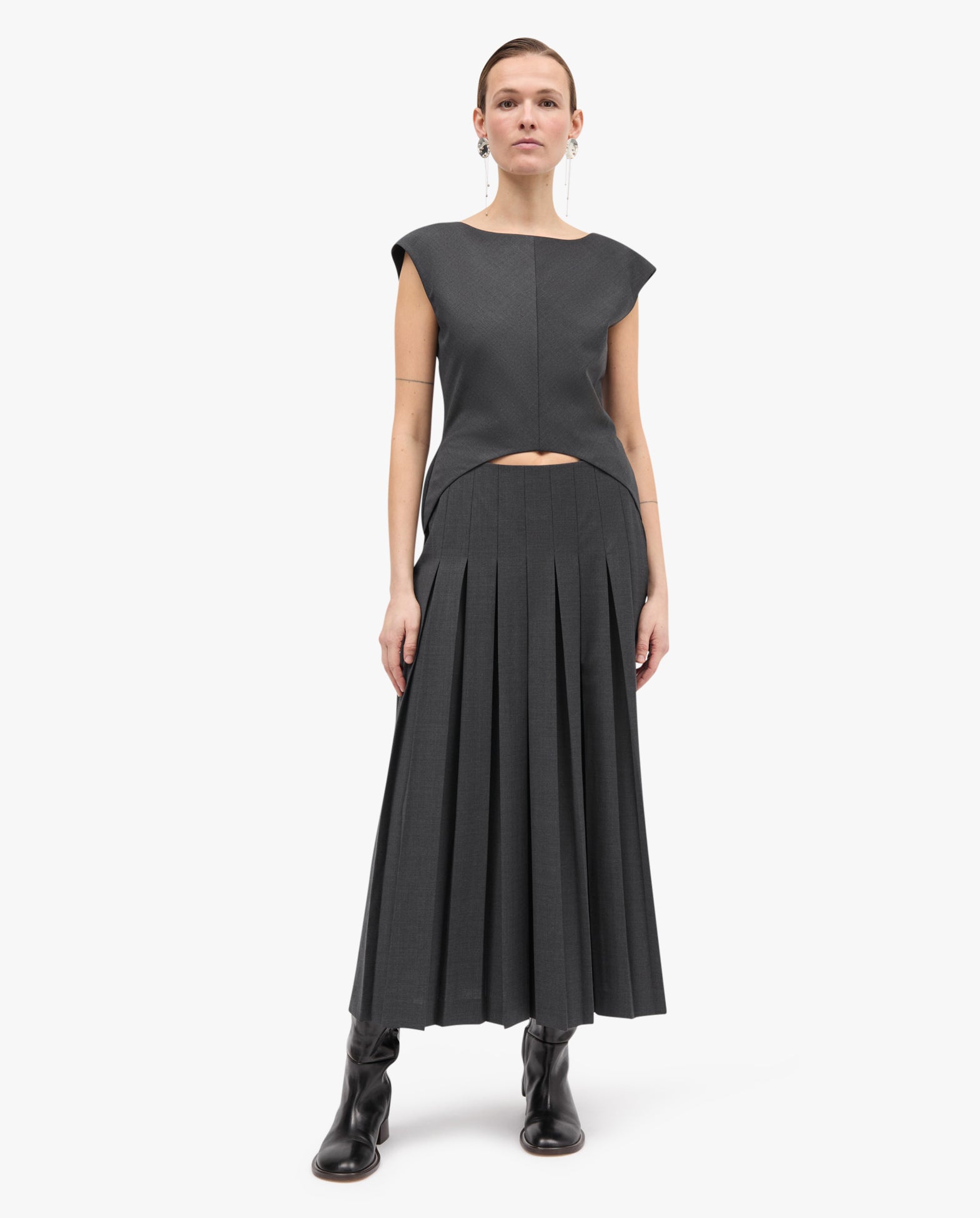 Neris-Atelier Thin Wool Melange Skirts