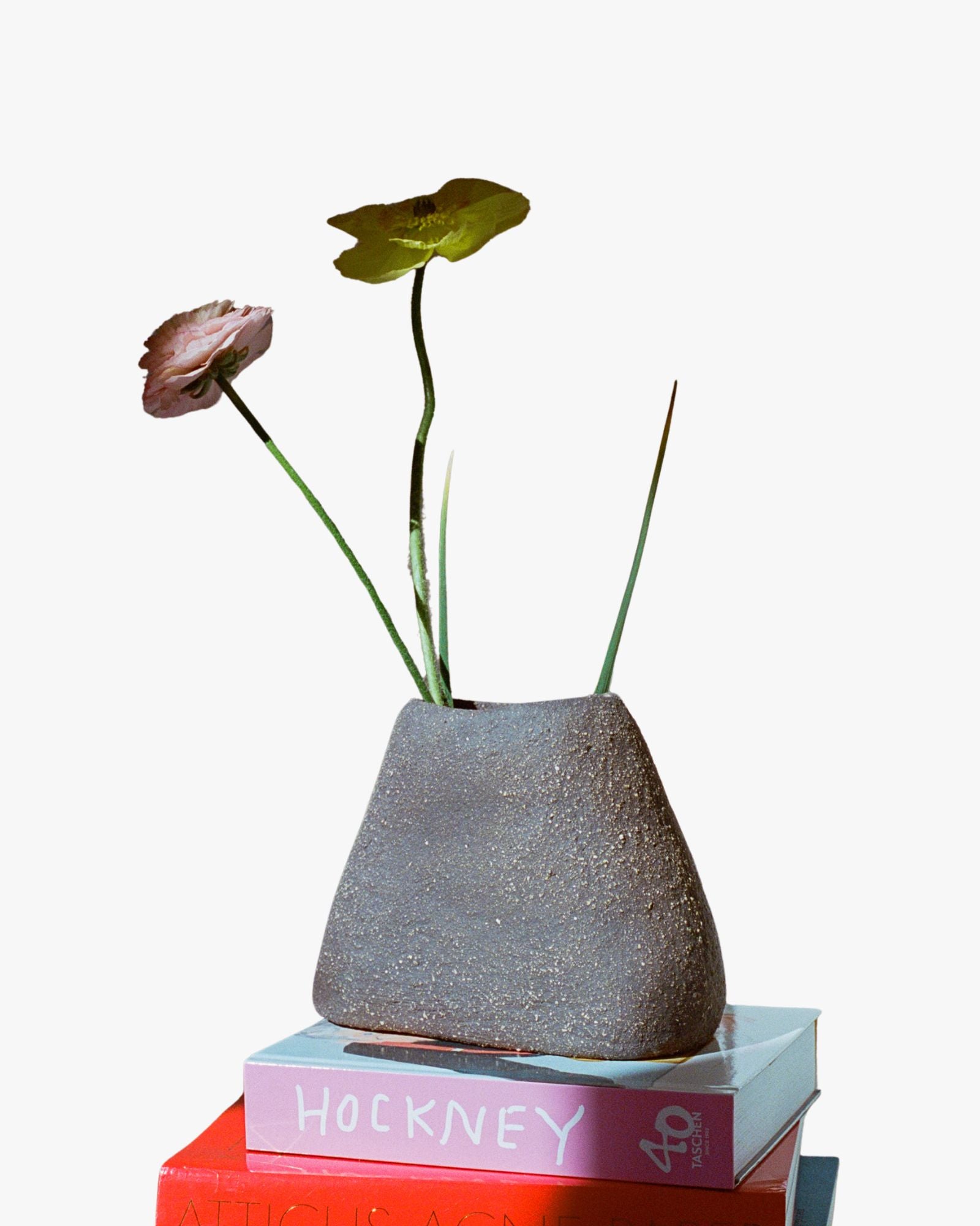 Moon Black Granite Vase