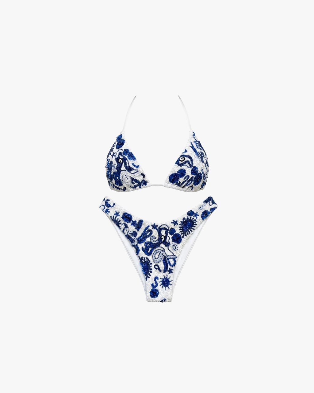 Marie Two-Piece Sea Bikini White And Blue