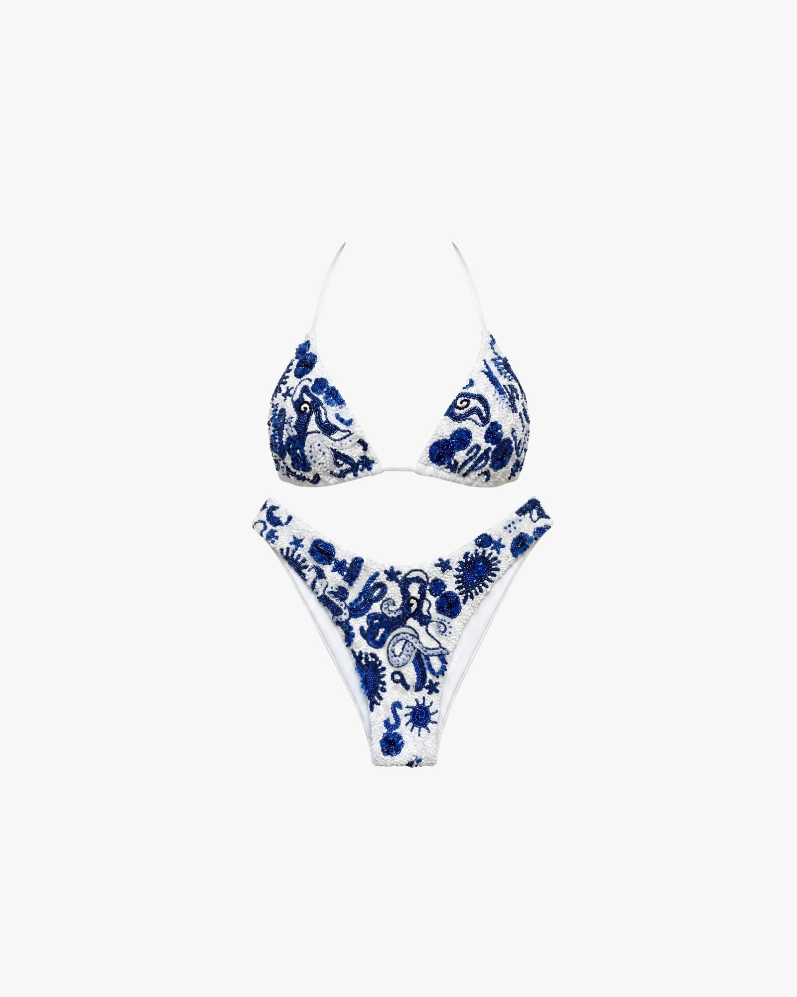 Marie Two-Piece Sea Bikini White And Blue