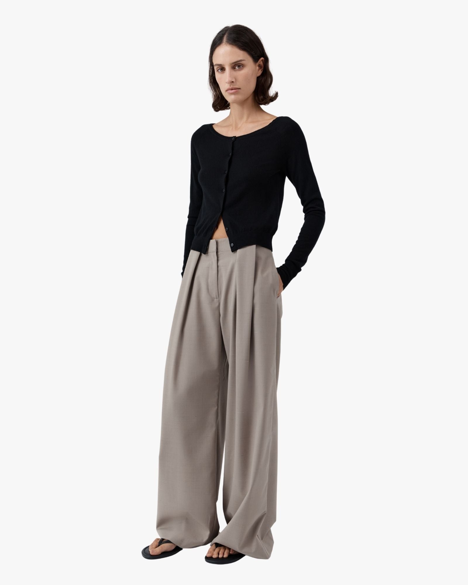 Merino Wool Ballet Cardigan Black