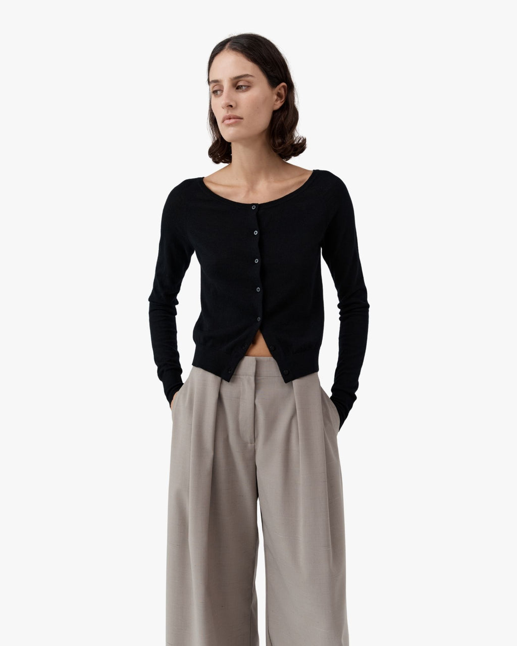 Merino Wool Ballet Cardigan Black