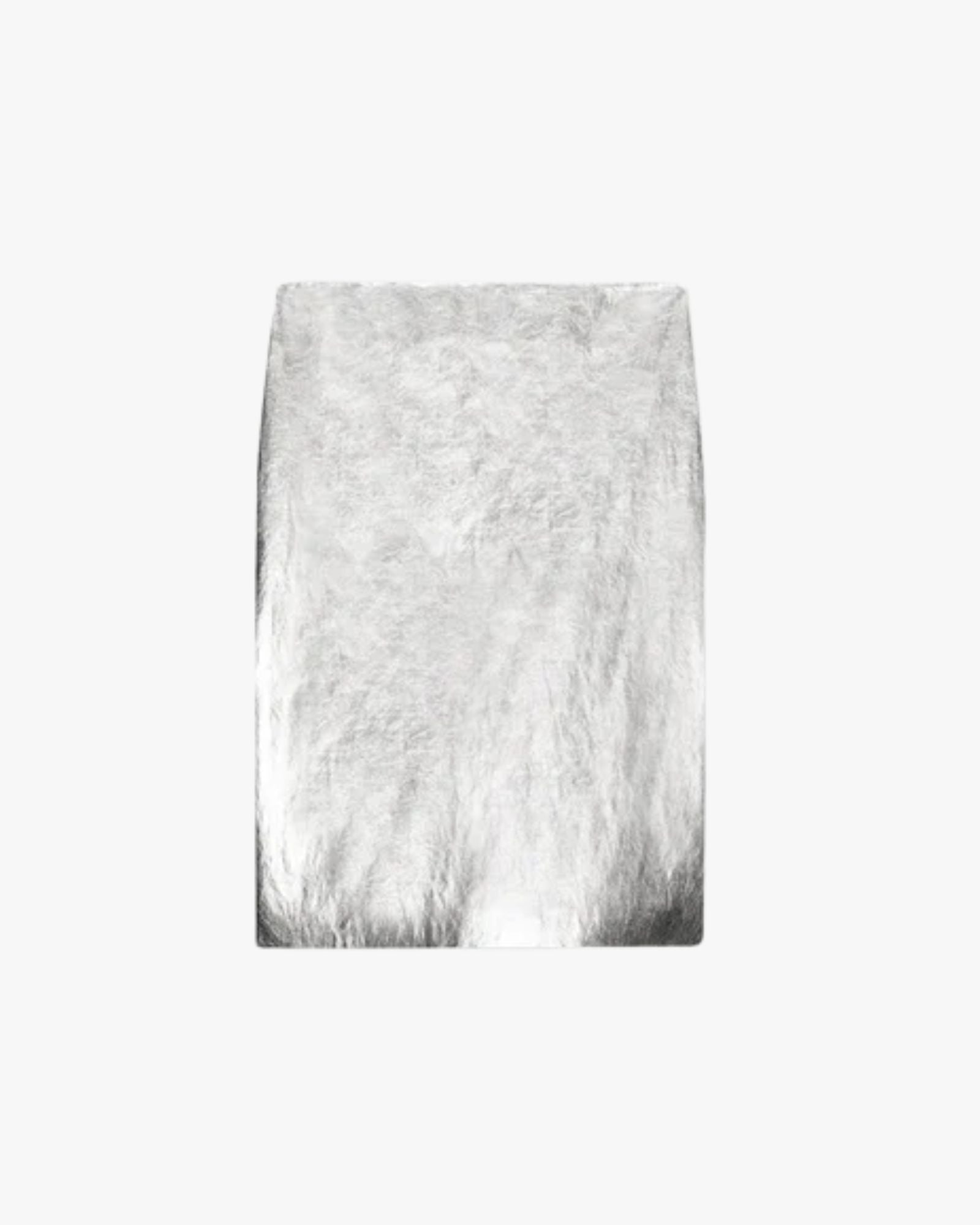 Metallic Silver Faux Leather Midi Skirt