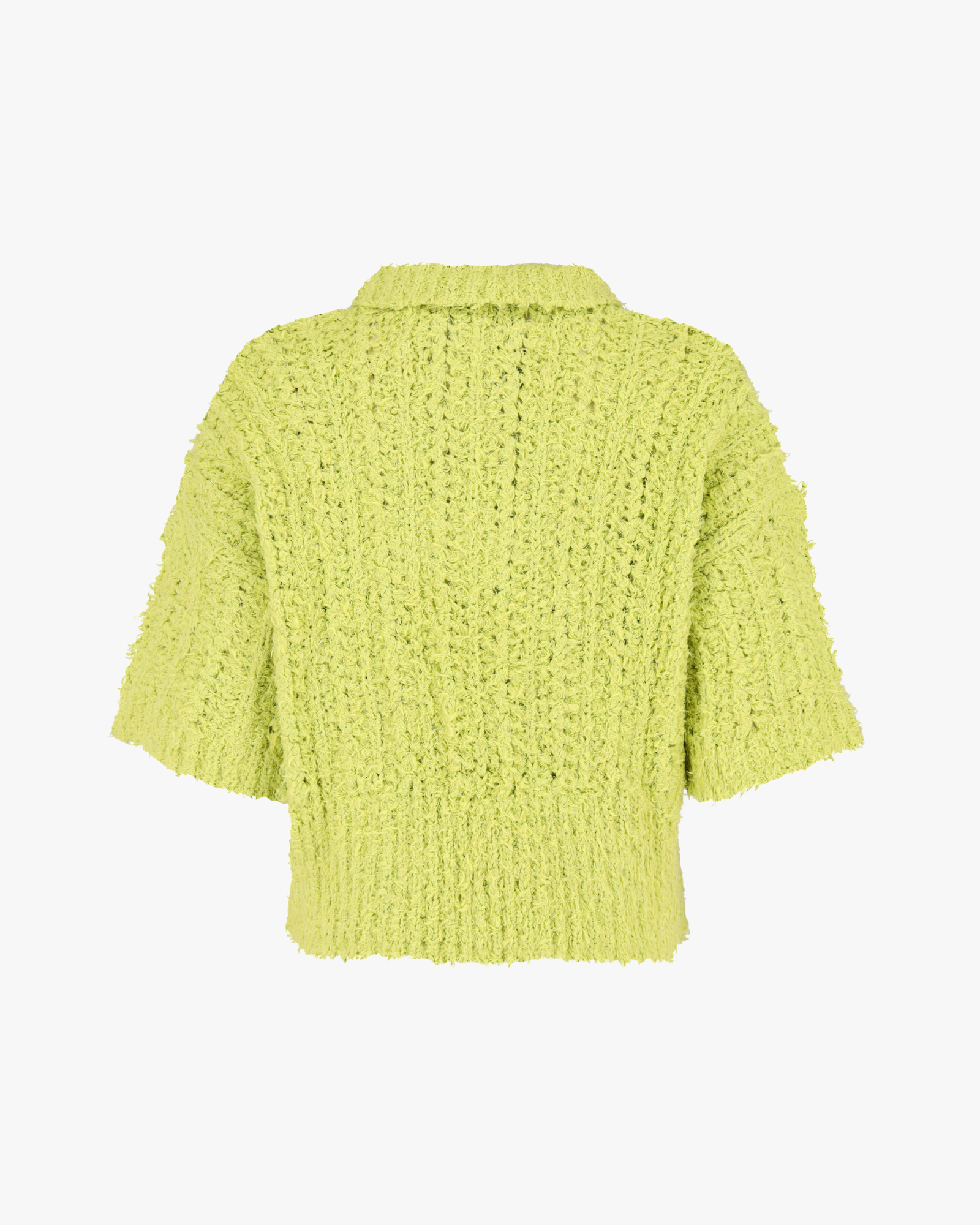Polo Clara in maglia con bottoni oliva