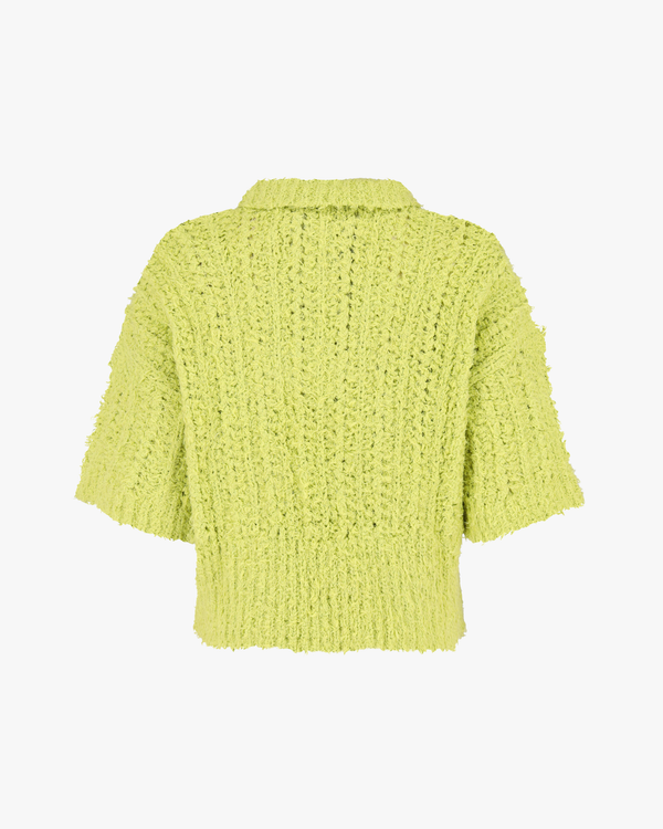 Clara Buttoned Knit Polo Olive