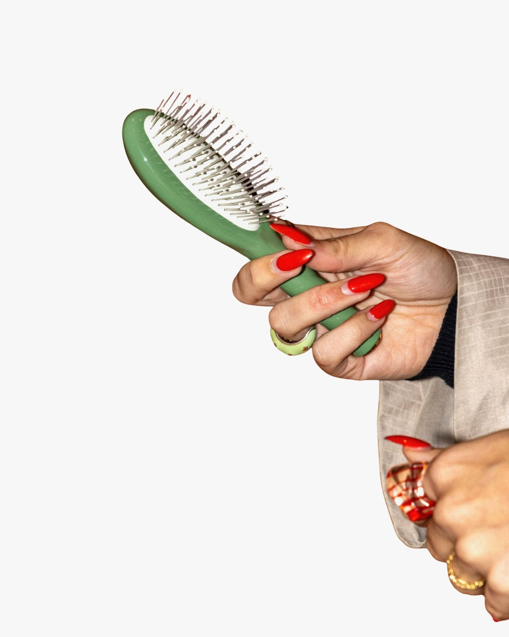 N.04 The Small Miracle Massaging Detangling Hairbrush Sage Green