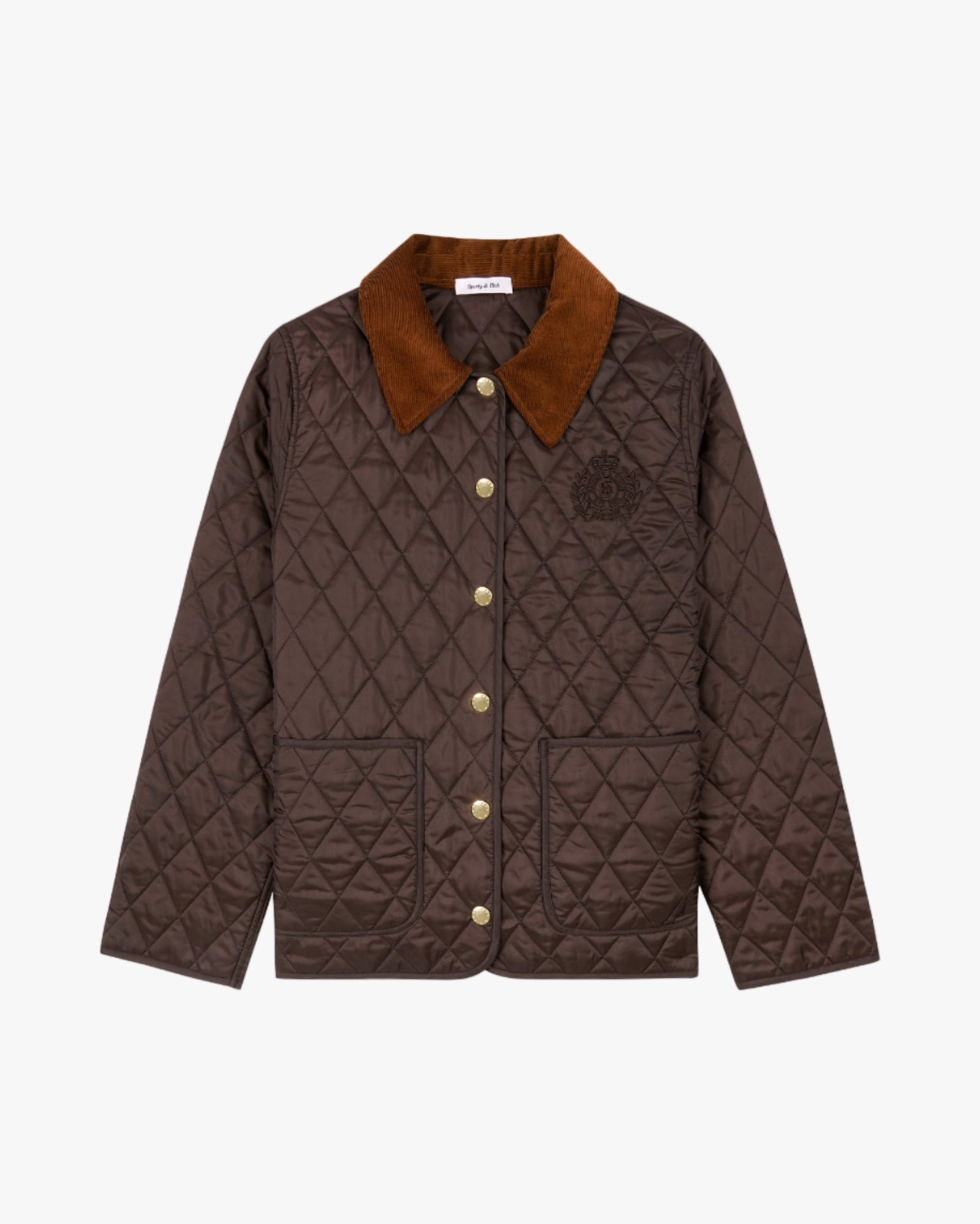 NY Crest Nylon Quilted Jacket Chocolate