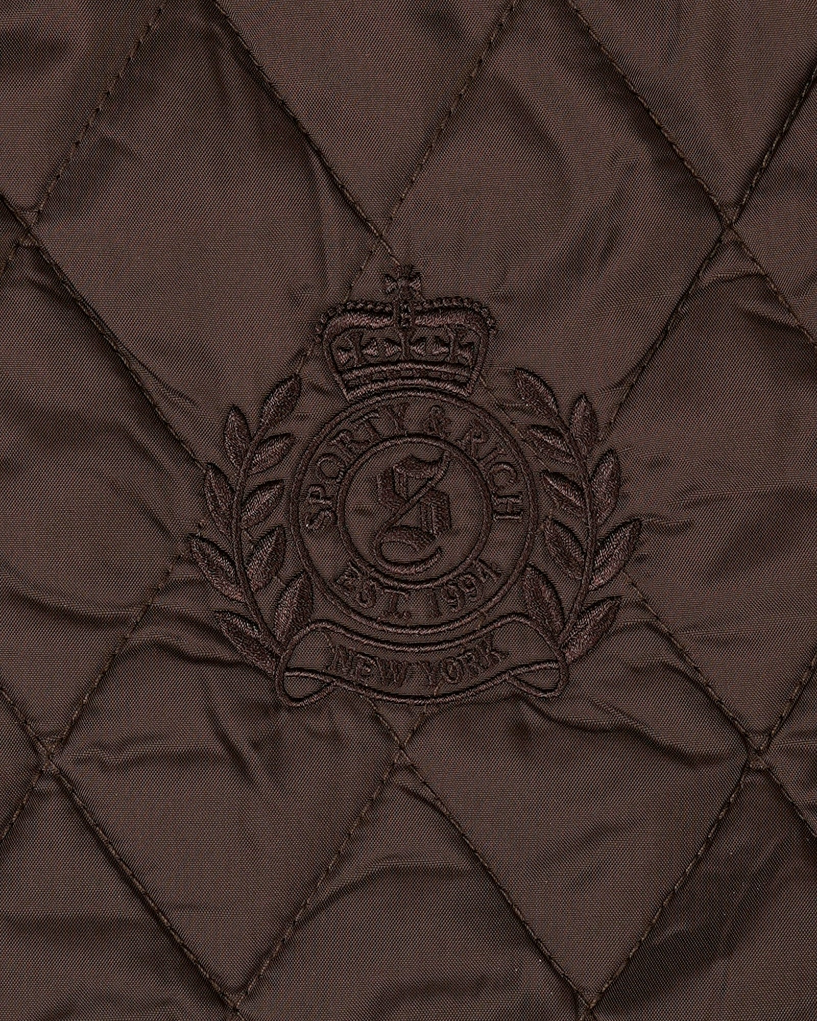 NY Crest Nylon Quilted Jacket Chocolate