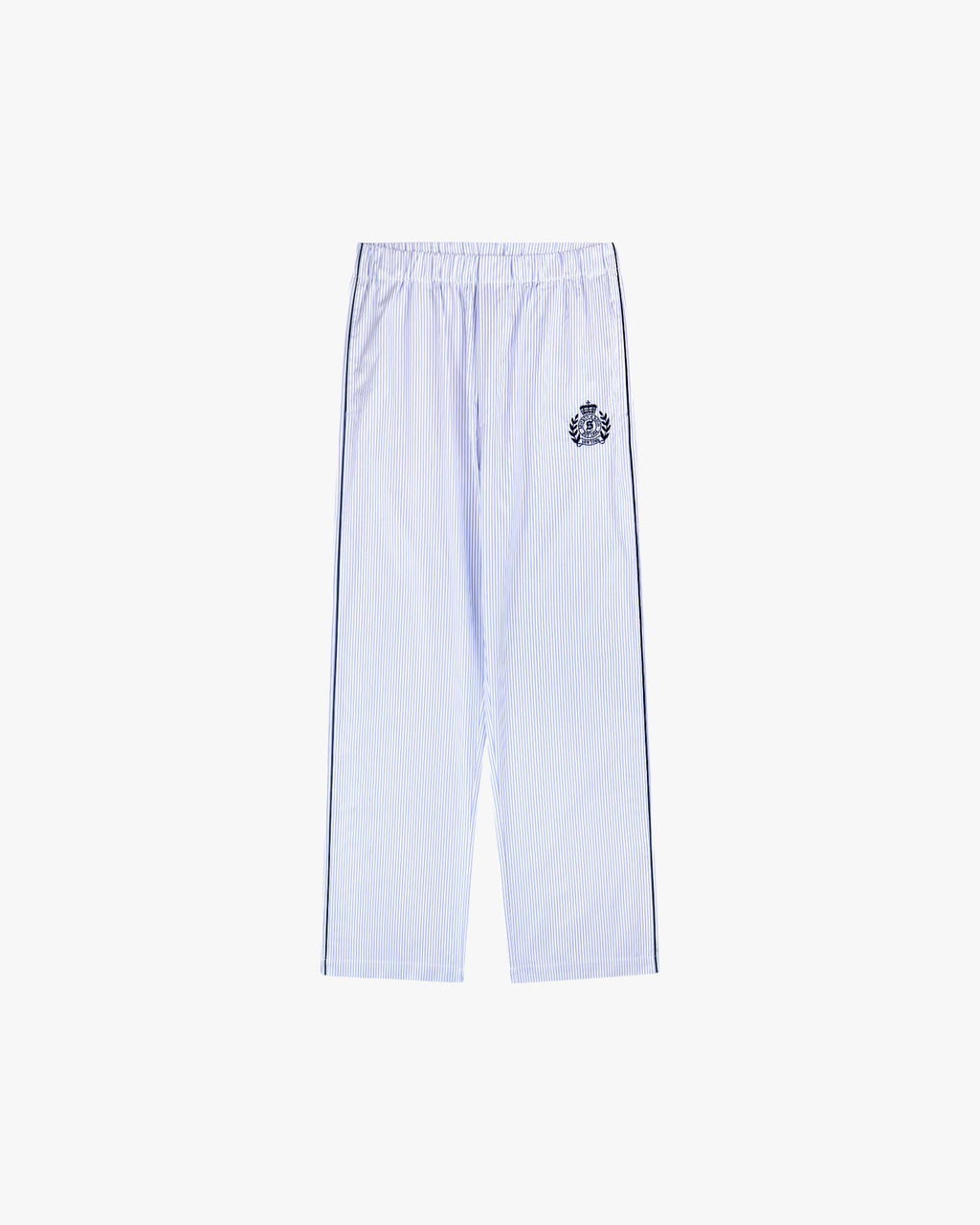 Striped pyjama cotton shirt with crest