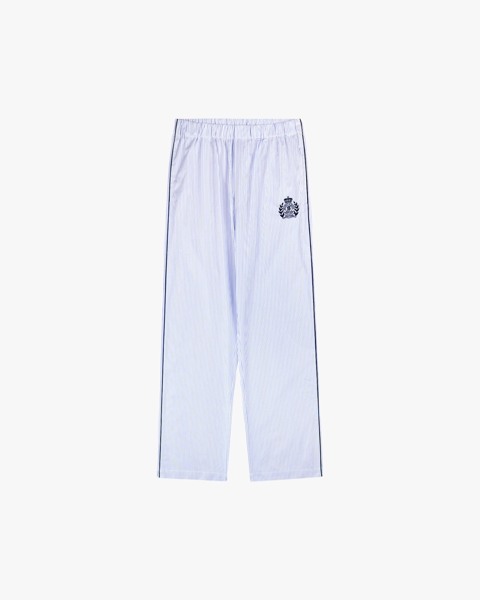 Striped pyjama cotton shirt with crest