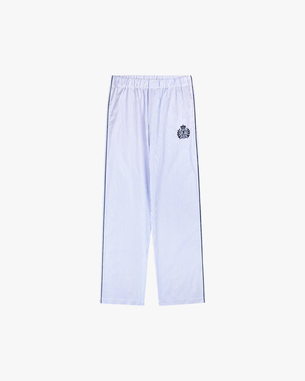 Striped pyjama cotton shirt with crest