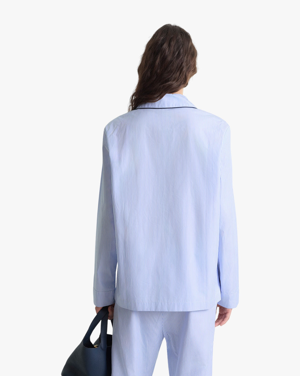 NY Crest Pyjama Shirt Blue Stripe