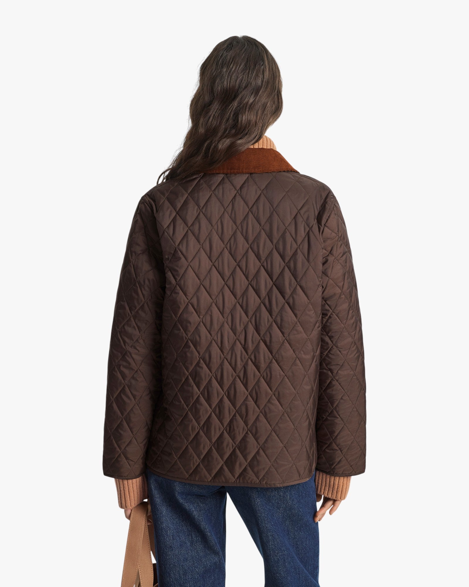 NY Crest Nylon Quilted Jacket Chocolate