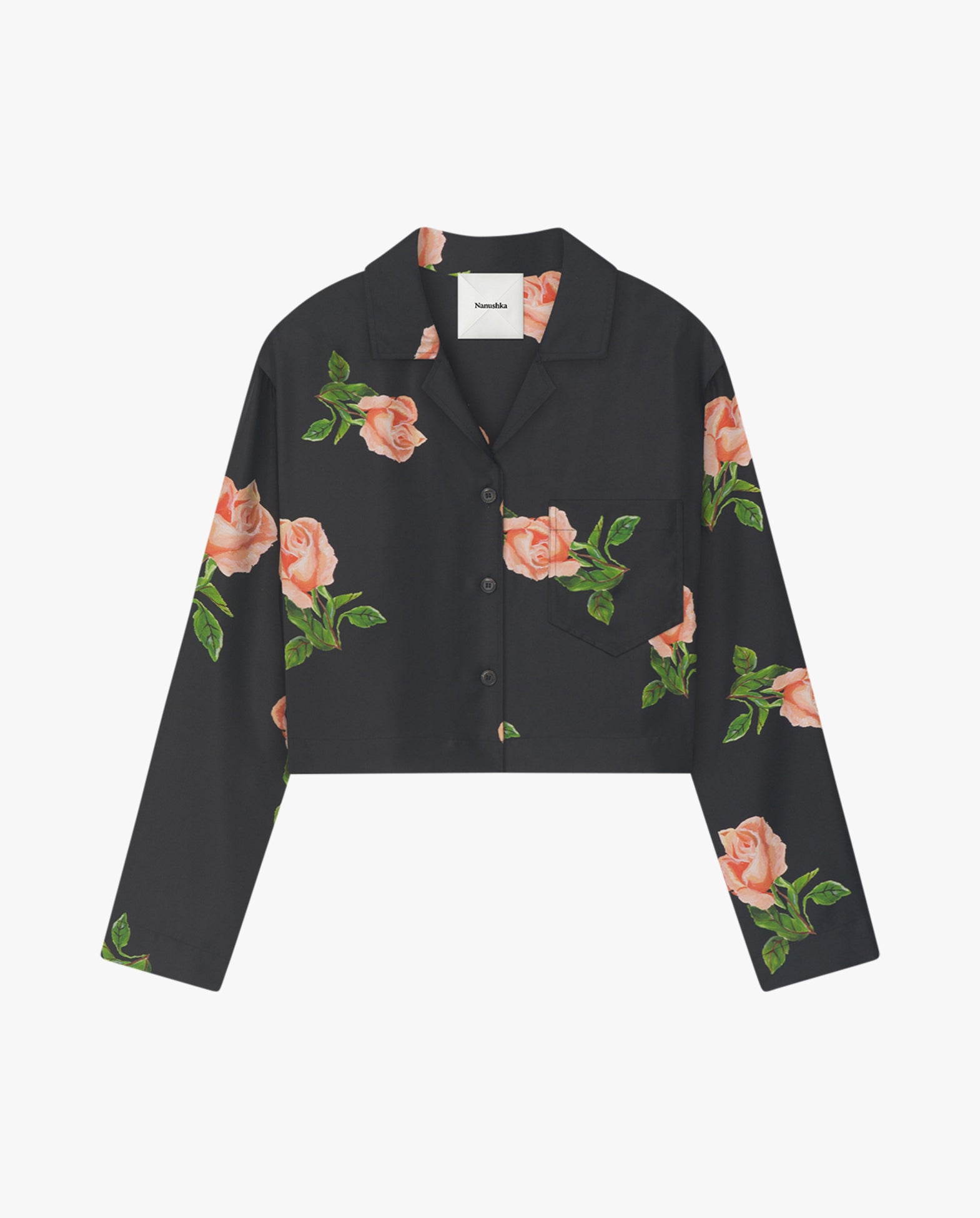 Vally Tops - Cropped Long Sleeve Pyjama Shirt