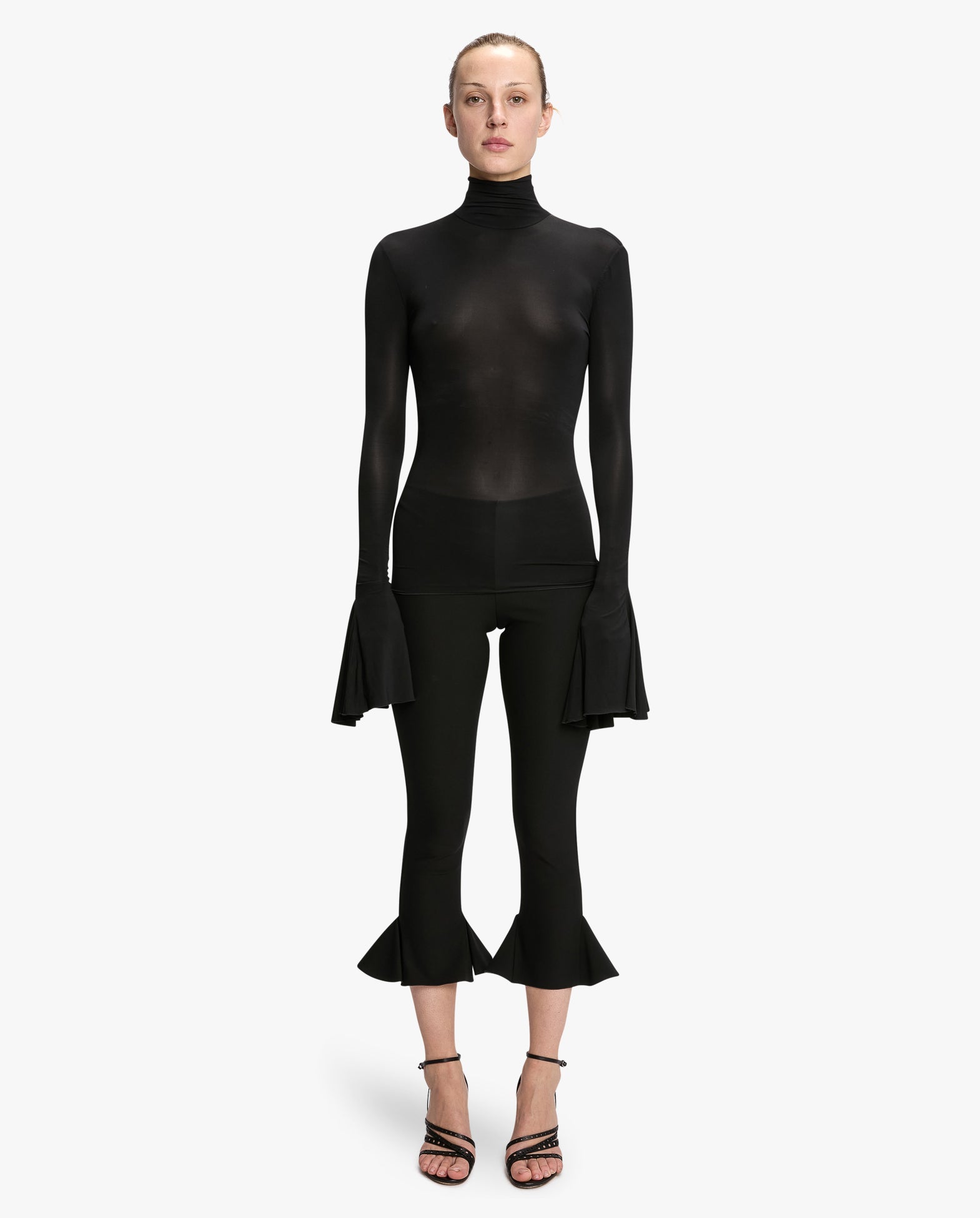 Cropped Flared Trousers