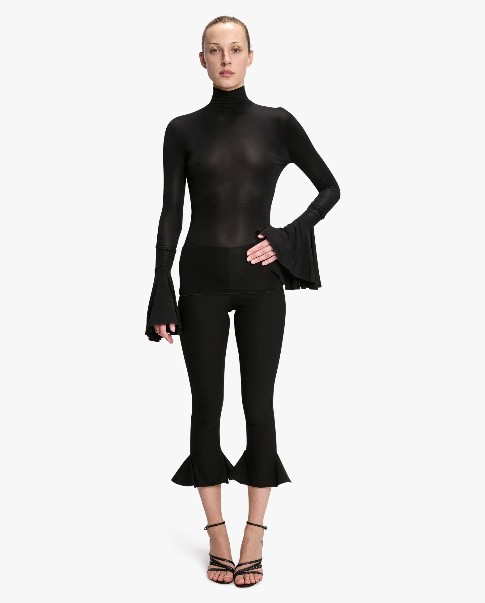 Cropped Flared Trousers