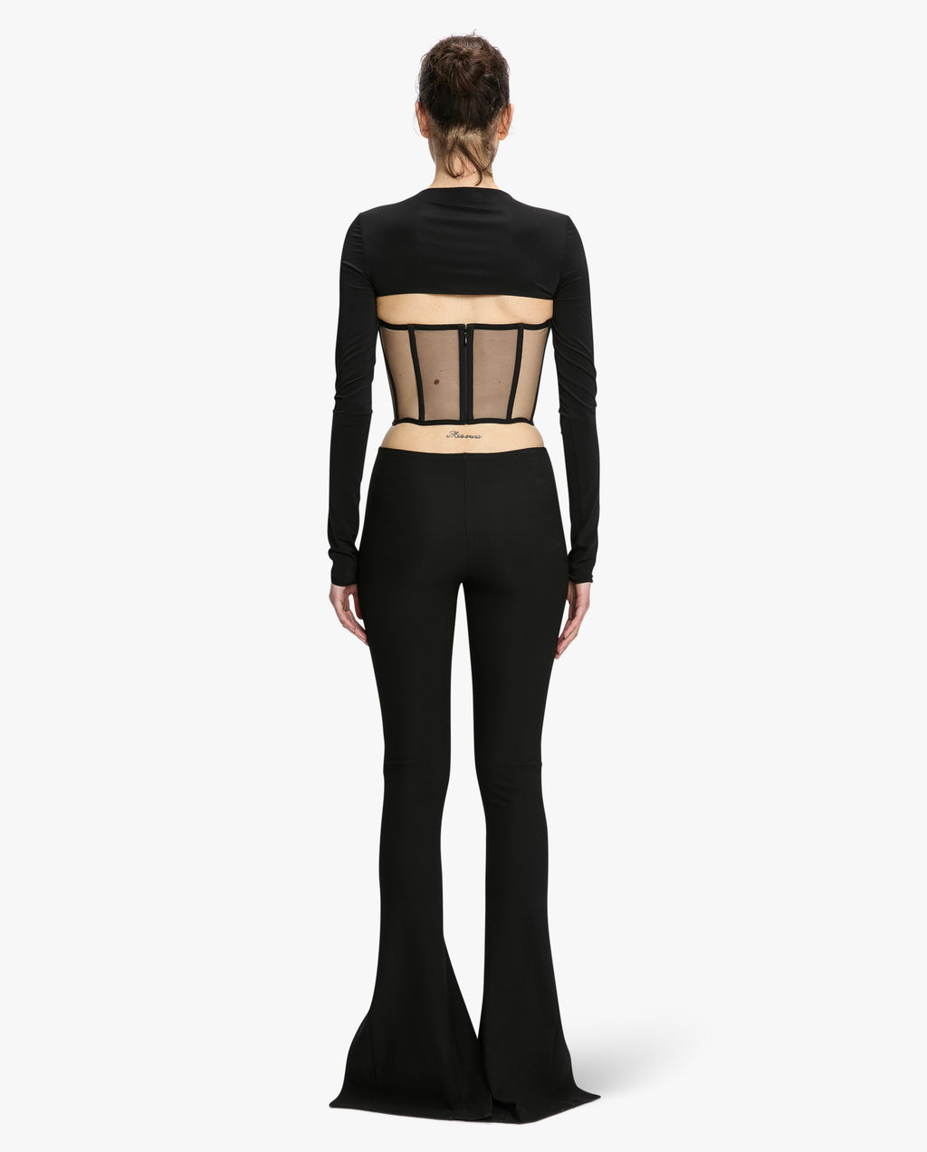 Fitted Trousers With Front Split