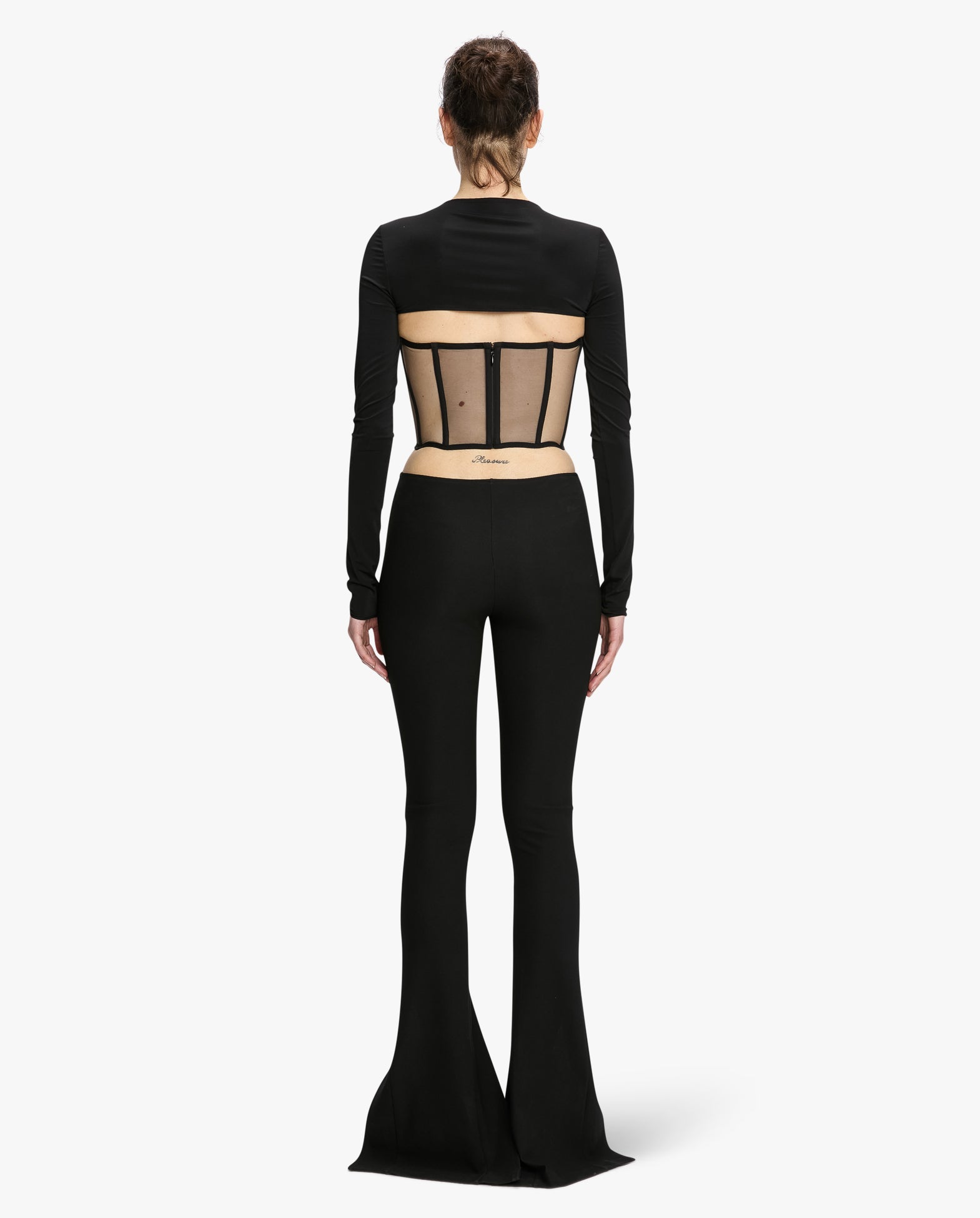 Fitted Trousers With Front Split