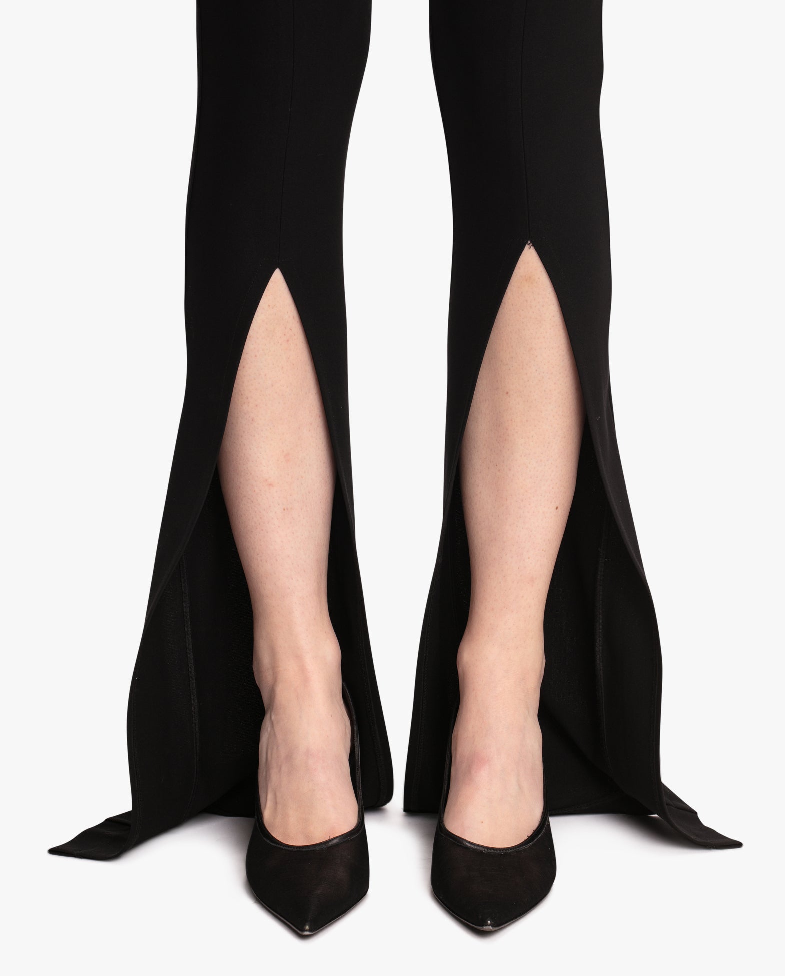 Fitted Trousers With Front Split