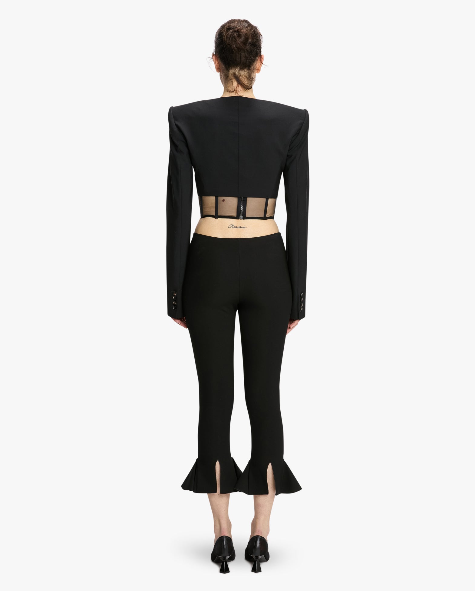 Wide Shoulders Cropped Blazer