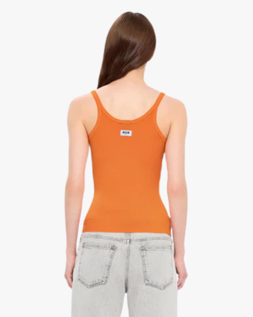 Orange Ribbed Viscose Top