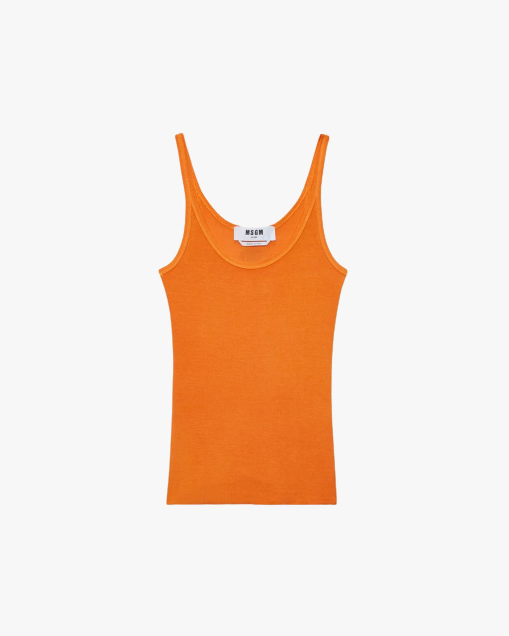 Orange Ribbed Viscose Top